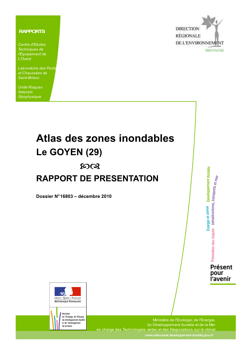 Atlas Des Zones Inondables Le GOYEN (29)  RAPPORT DE PRESENTATION
