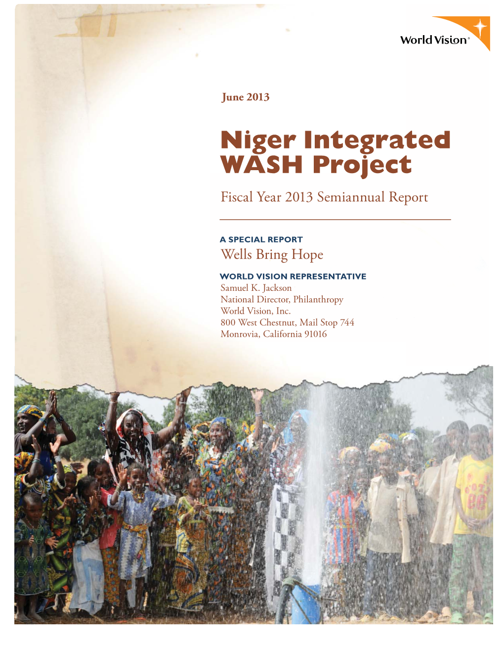Niger Integrated WASH Project Fiscal Year 2013 Semiannual Report