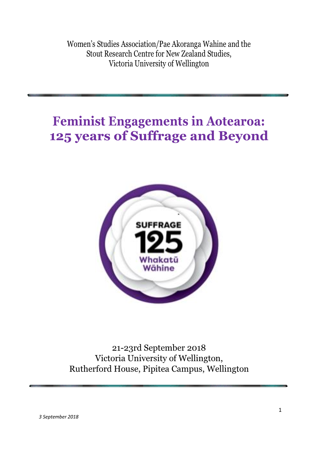Feminist Engagements in Aotearoa: 125 Years of Suffrage and Beyond