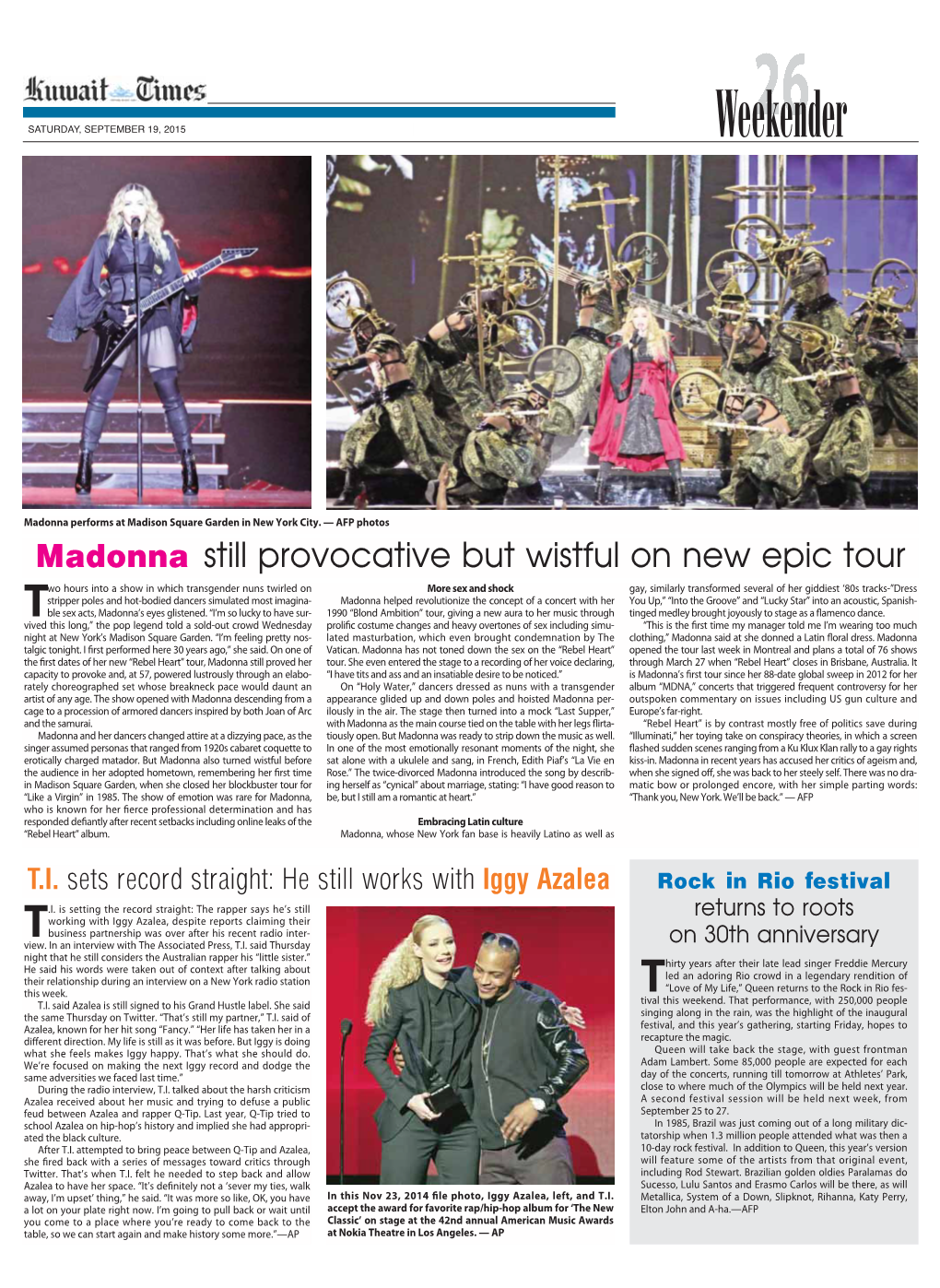 Madonna Still Provocative but Wistful on New Epic Tour