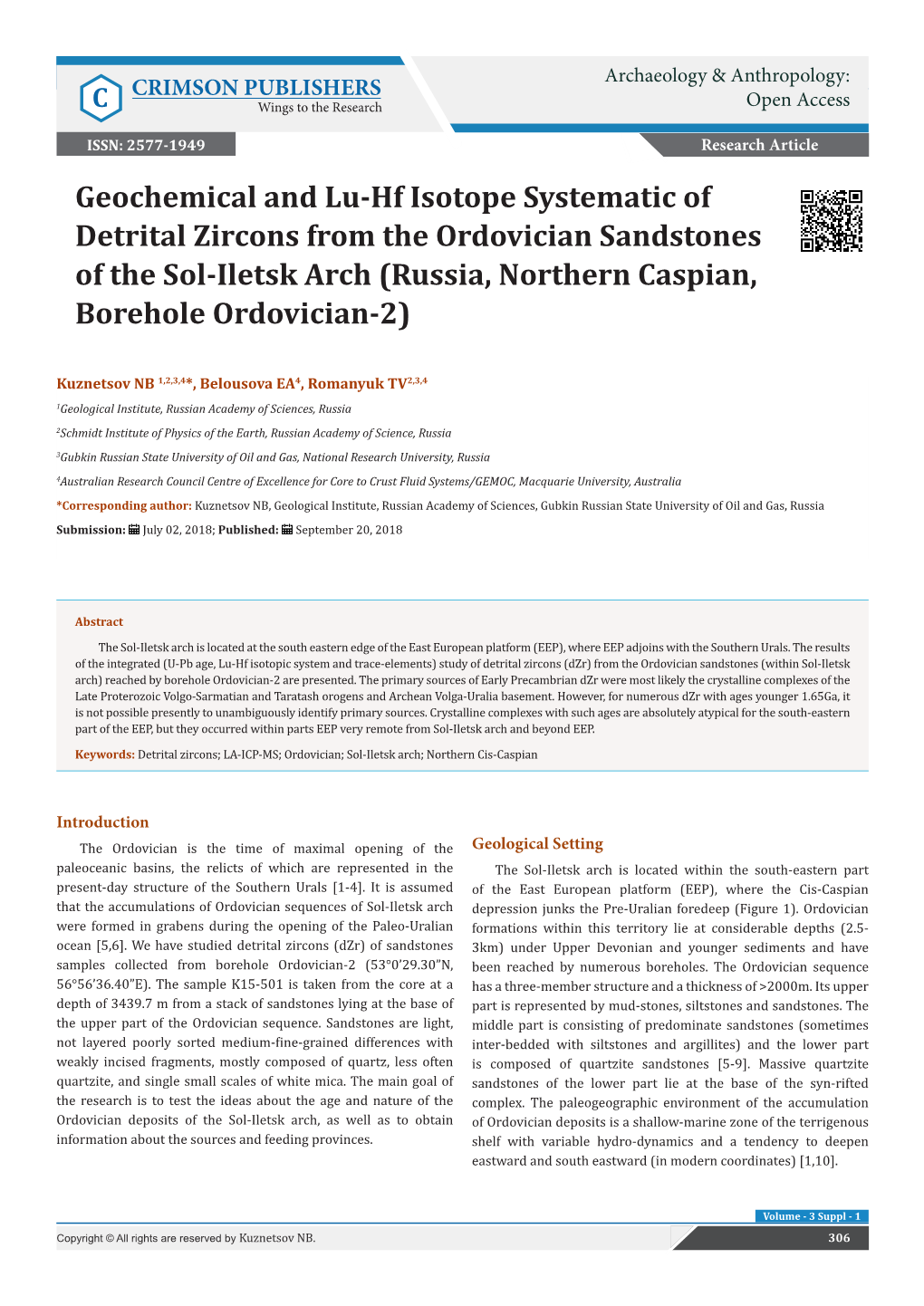 Geochemical and Lu-Hf Isotope (LA-ICP-MS