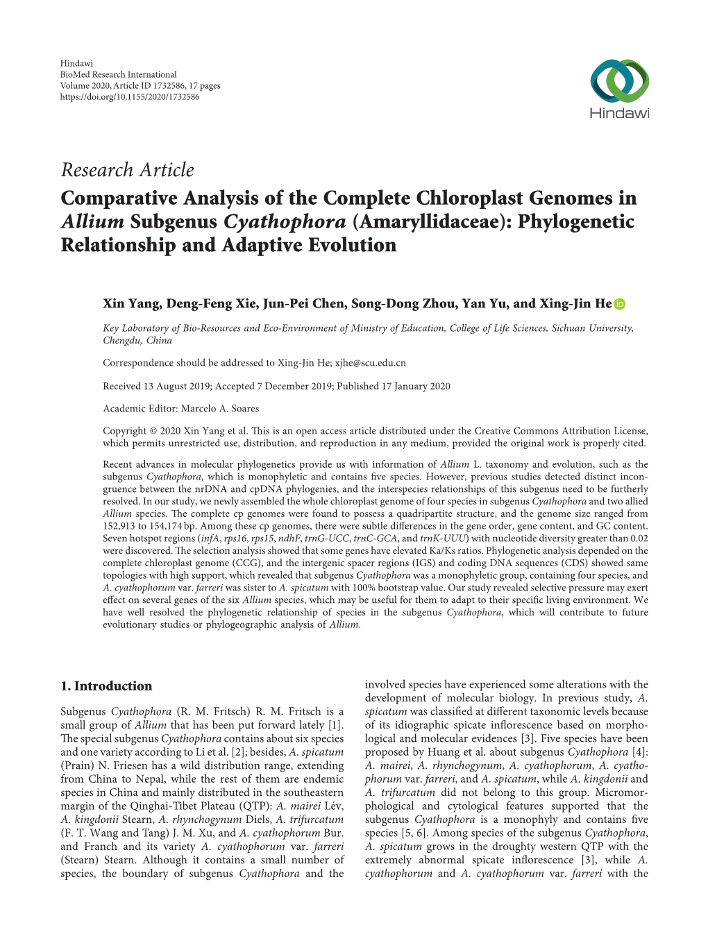 Comparative Analysis of the Complete Chloroplast Genomes in Allium Subgenus Cyathophora (Amaryllidaceae): Phylogenetic Relationship and Adaptive Evolution