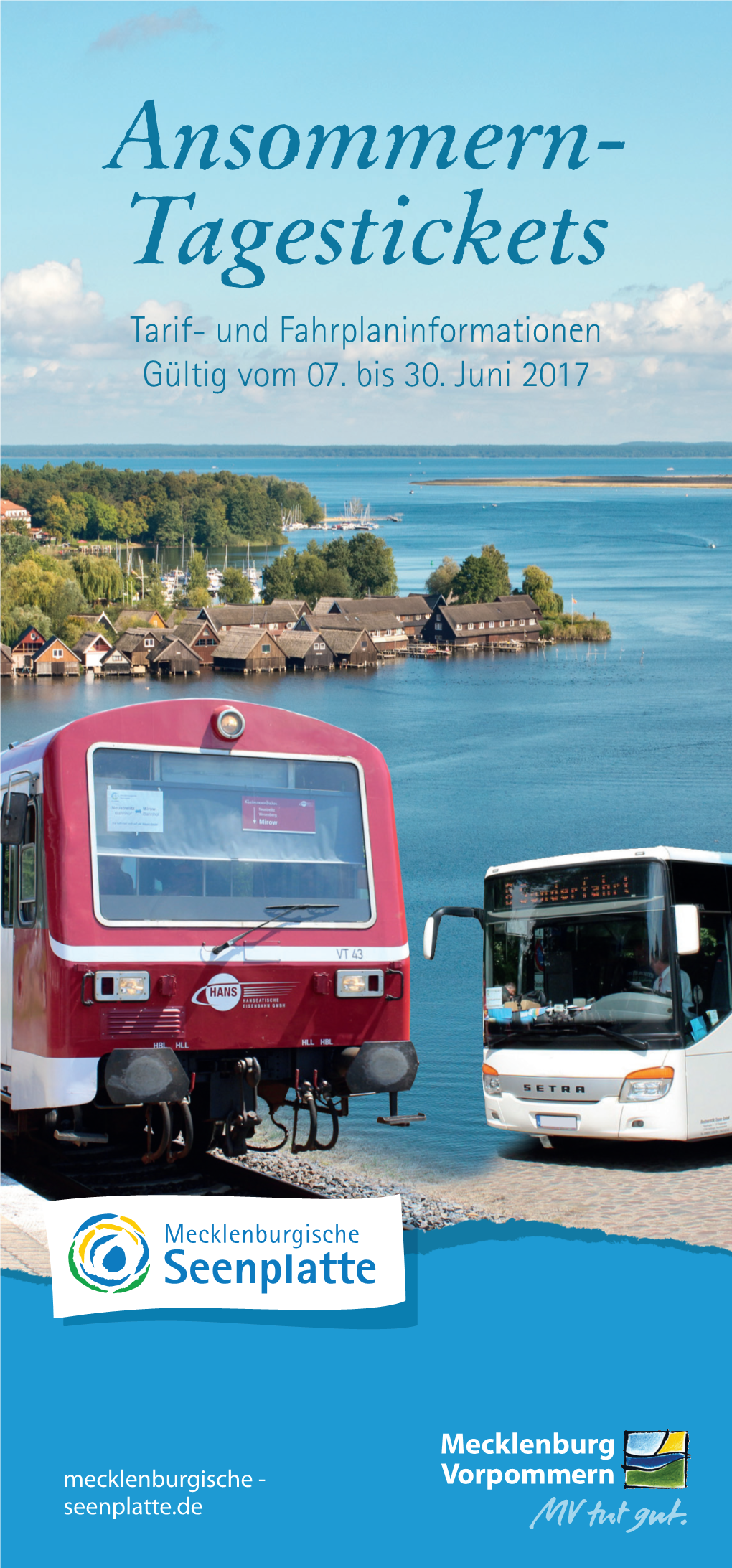 Ansommern- Tagestickets Tarif- Und Fahrplaninformationen Gültig Vom 07