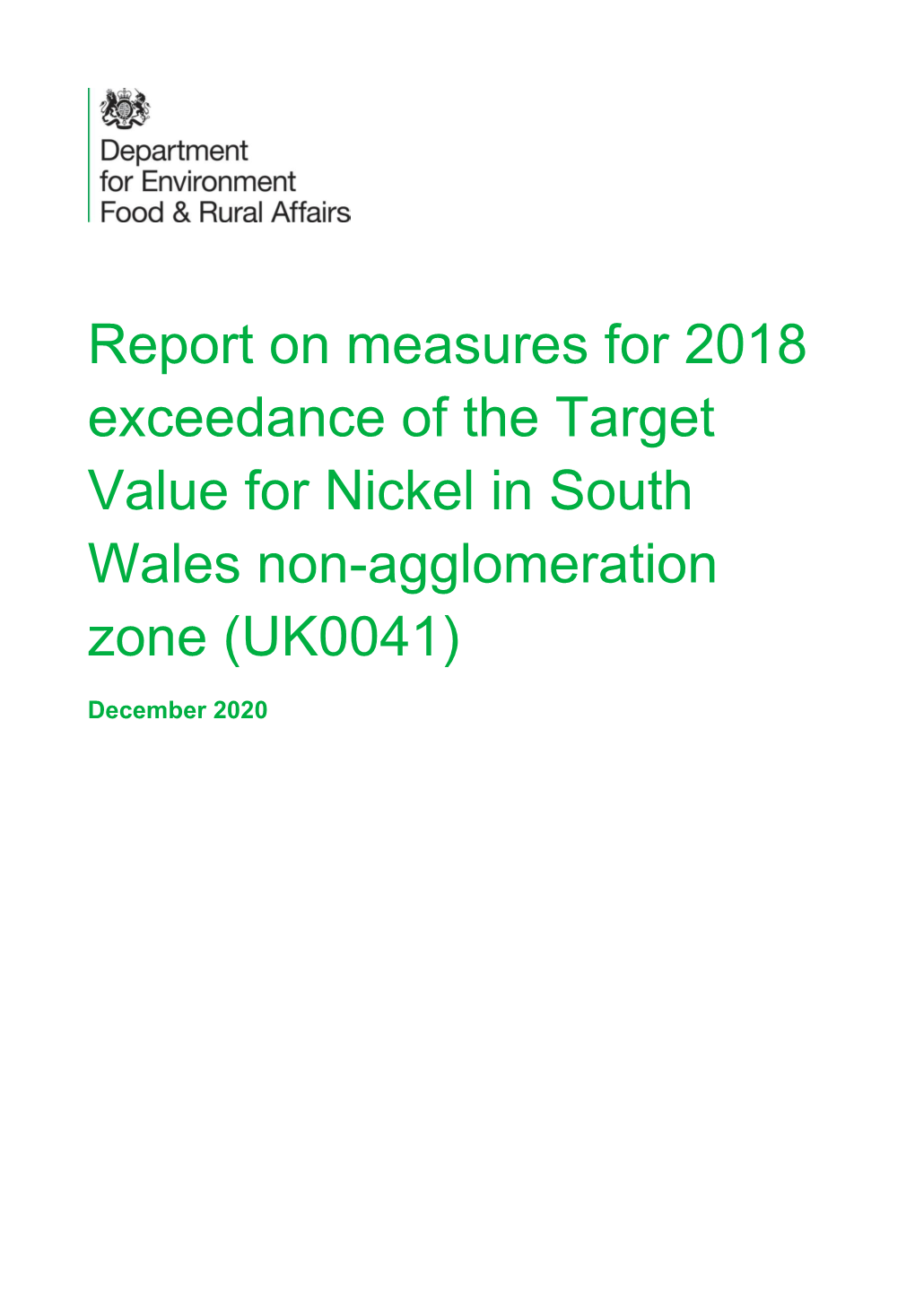 South Wales Non-Agglomeration Zone (UK0041)