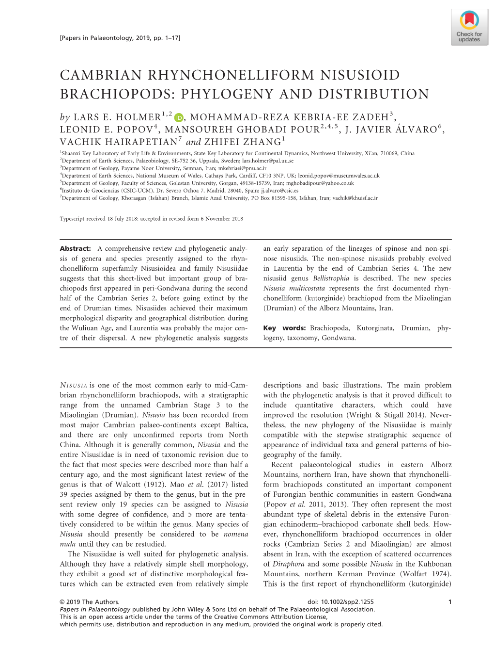 PHYLOGENY and DISTRIBUTION by LARS E