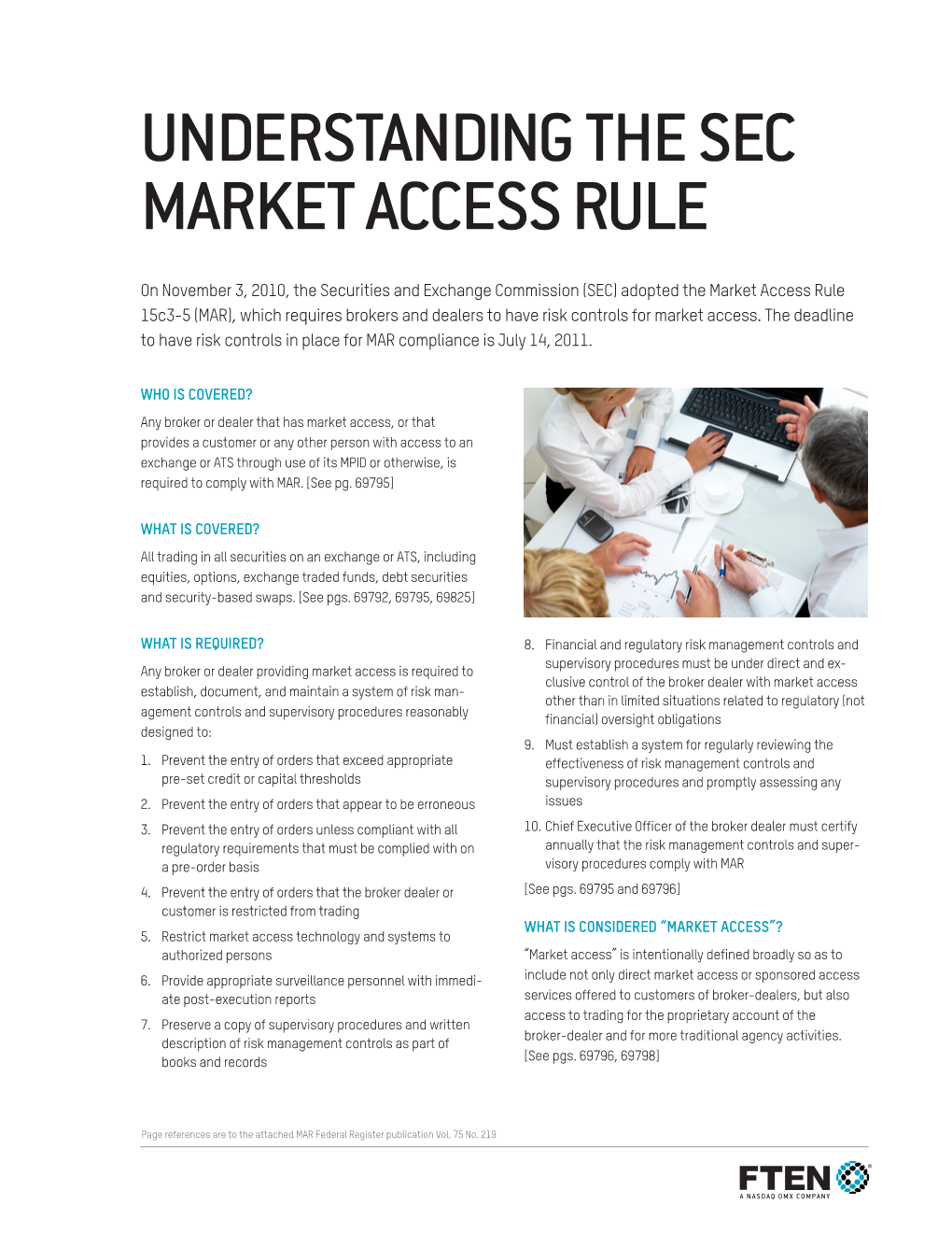 Understanding the Sec Market Access Rule