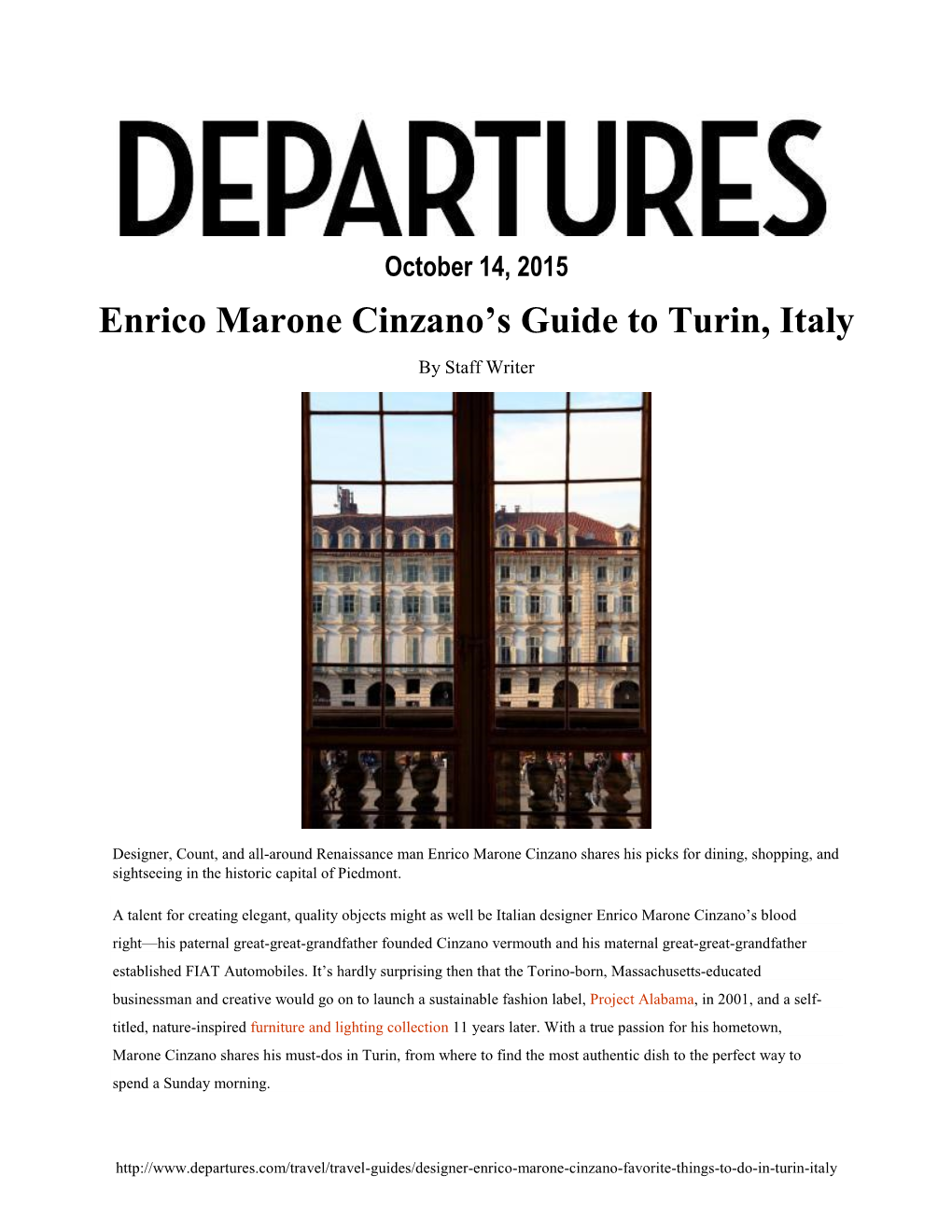 Enrico Marone Cinzano's Guide to Turin, Italy