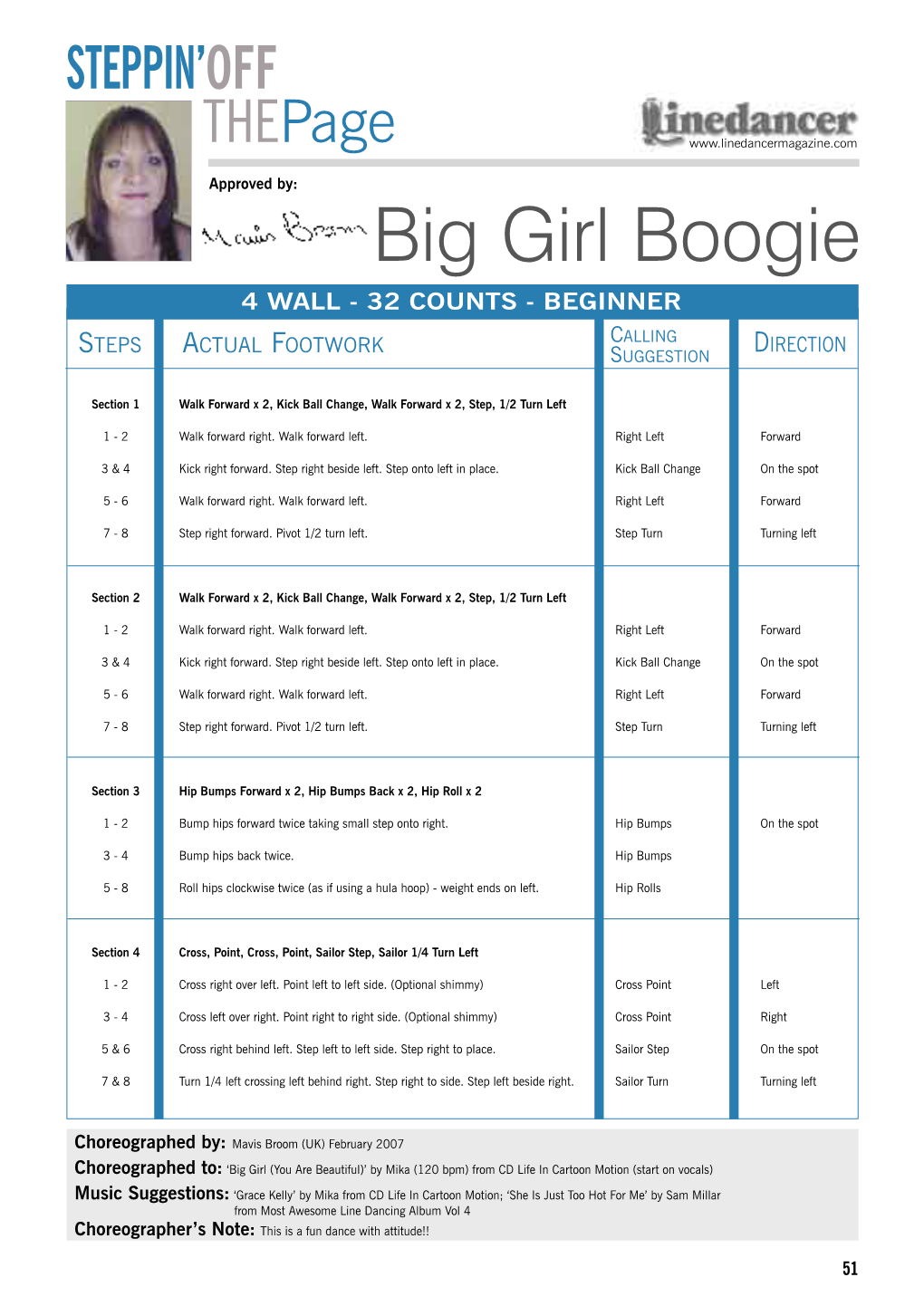 Big Girl Boogie 4 WALL - 32 COUNTS - BEGINNER