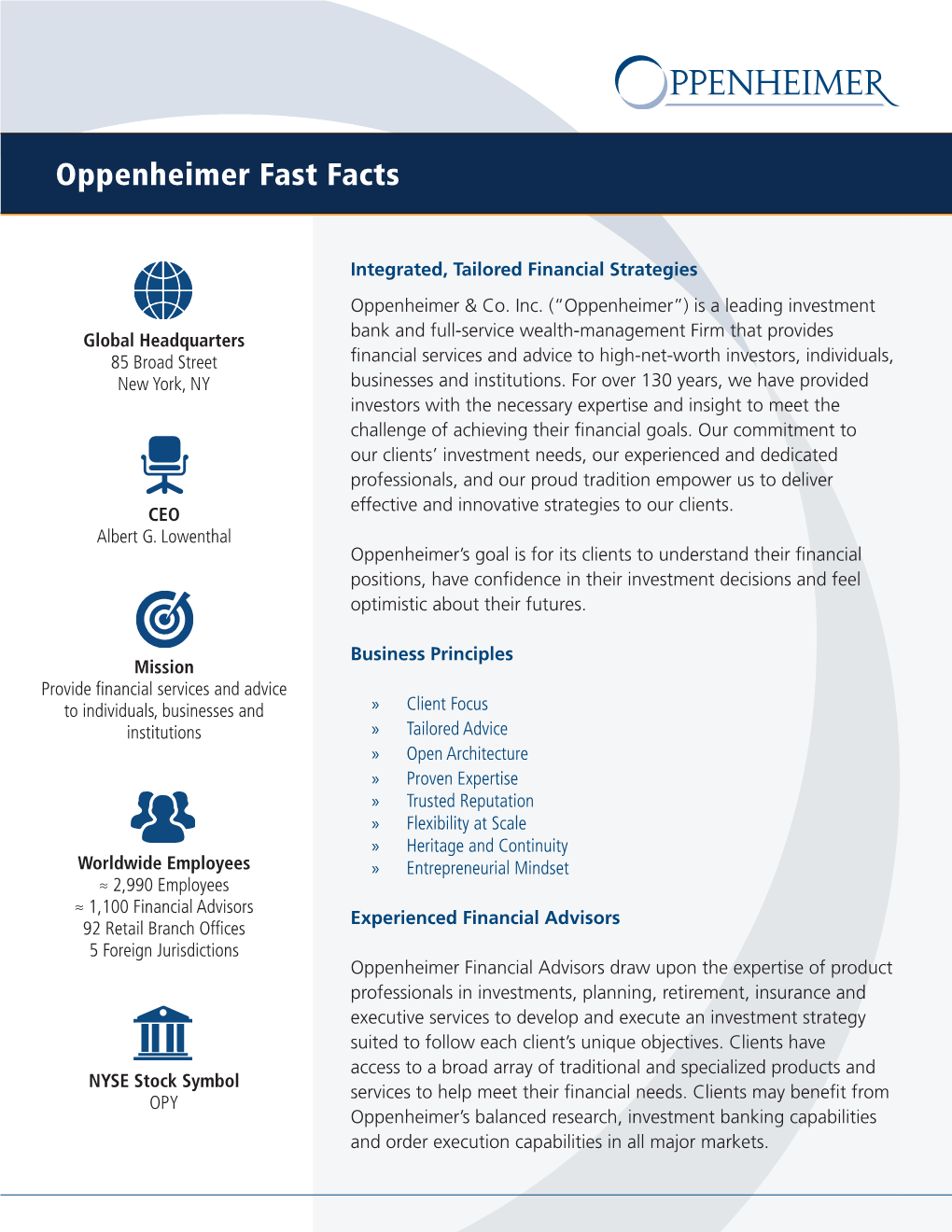 Oppenheimer Fast Facts