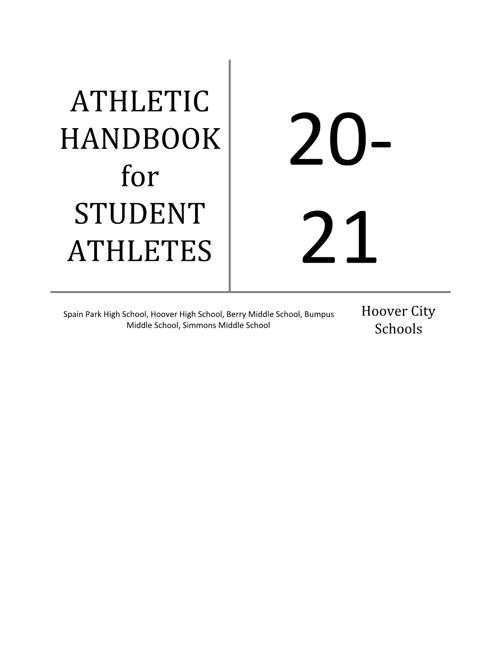 Athletic Handbook for Student Athletes