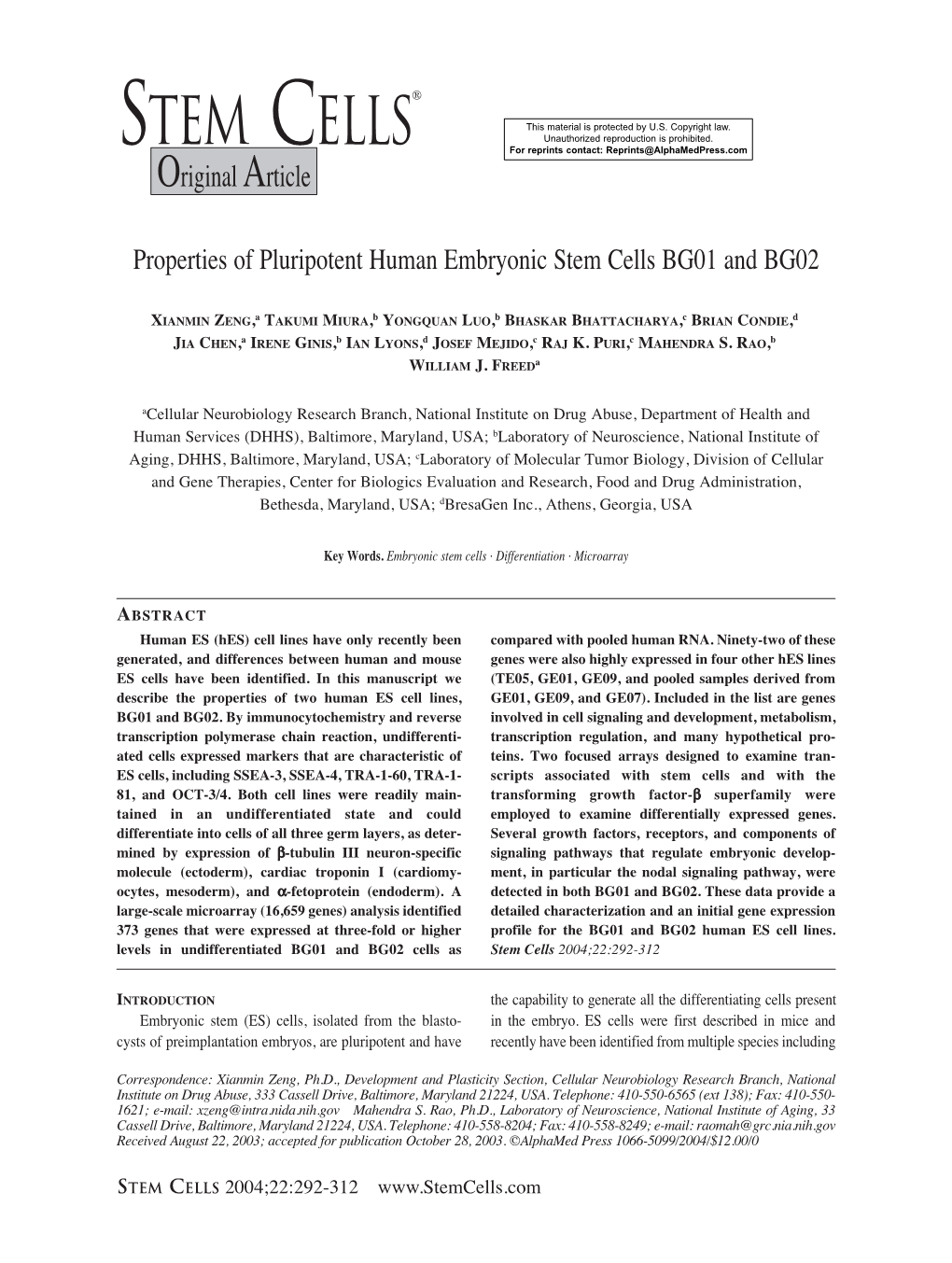 Stem Cells® Original Article