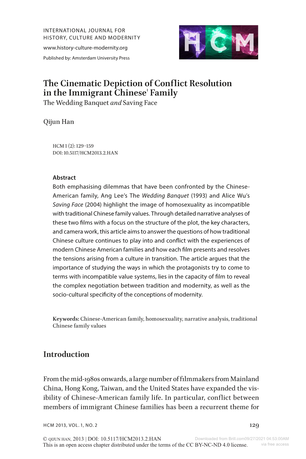 Downloaded from Brill.Com09/27/2021 04:53:00AM This Is an Open Access Chapter Distributed Under the Terms of the CC BY-NC-ND 4.0 License