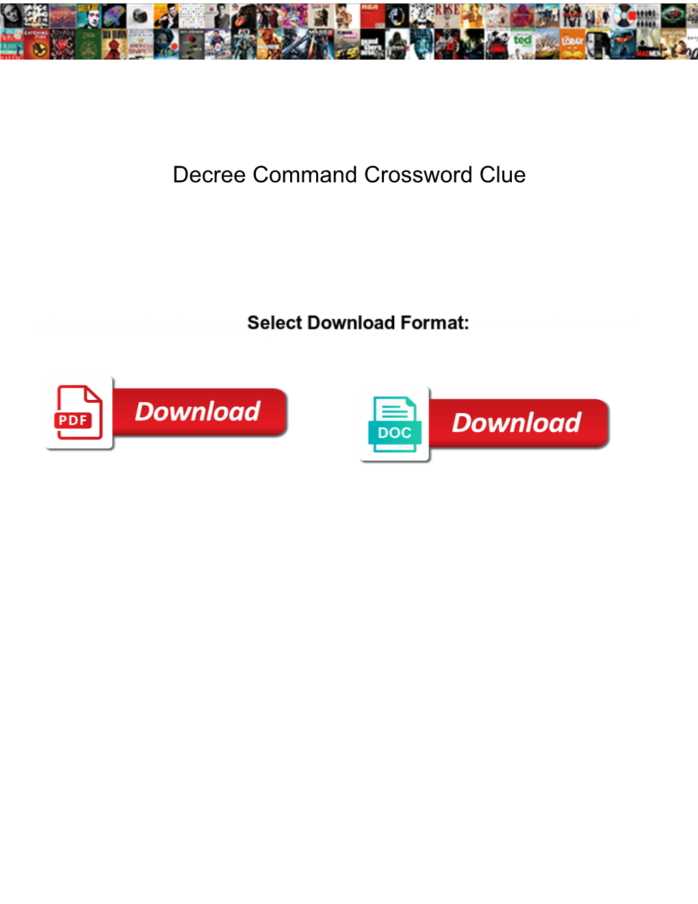 Decree Command Crossword Clue