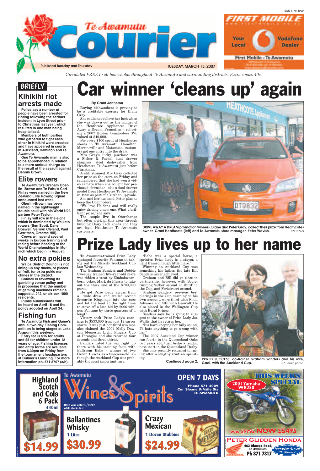 Te Awamutu Courier, Tuesday, March 13, 2007 Cinematic Passion Lives on at Regent