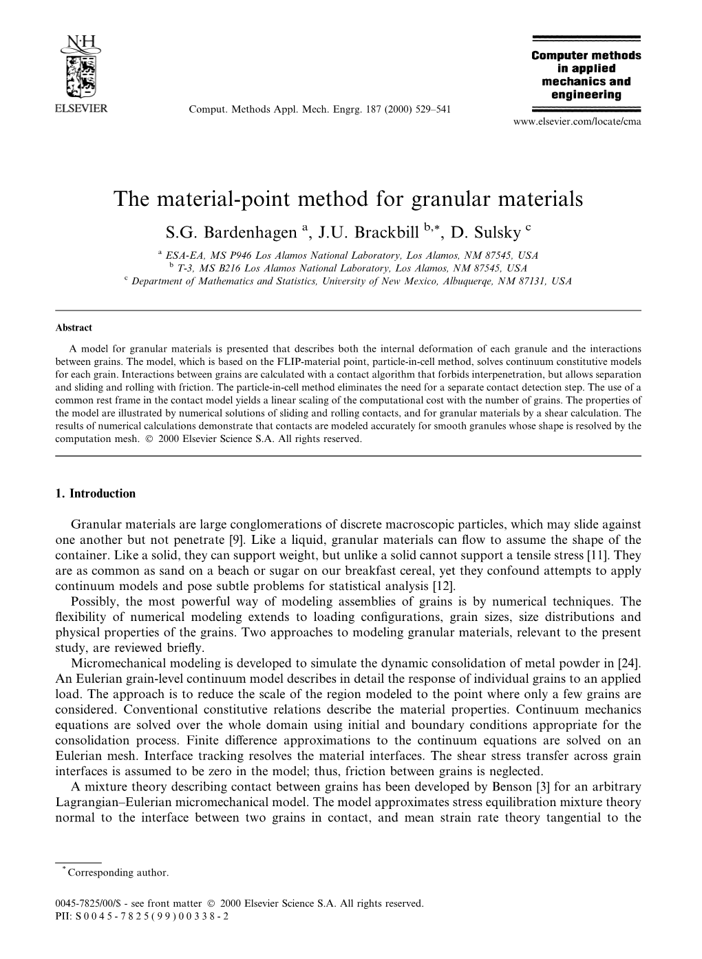 The Material-Point Method for Granular Materials