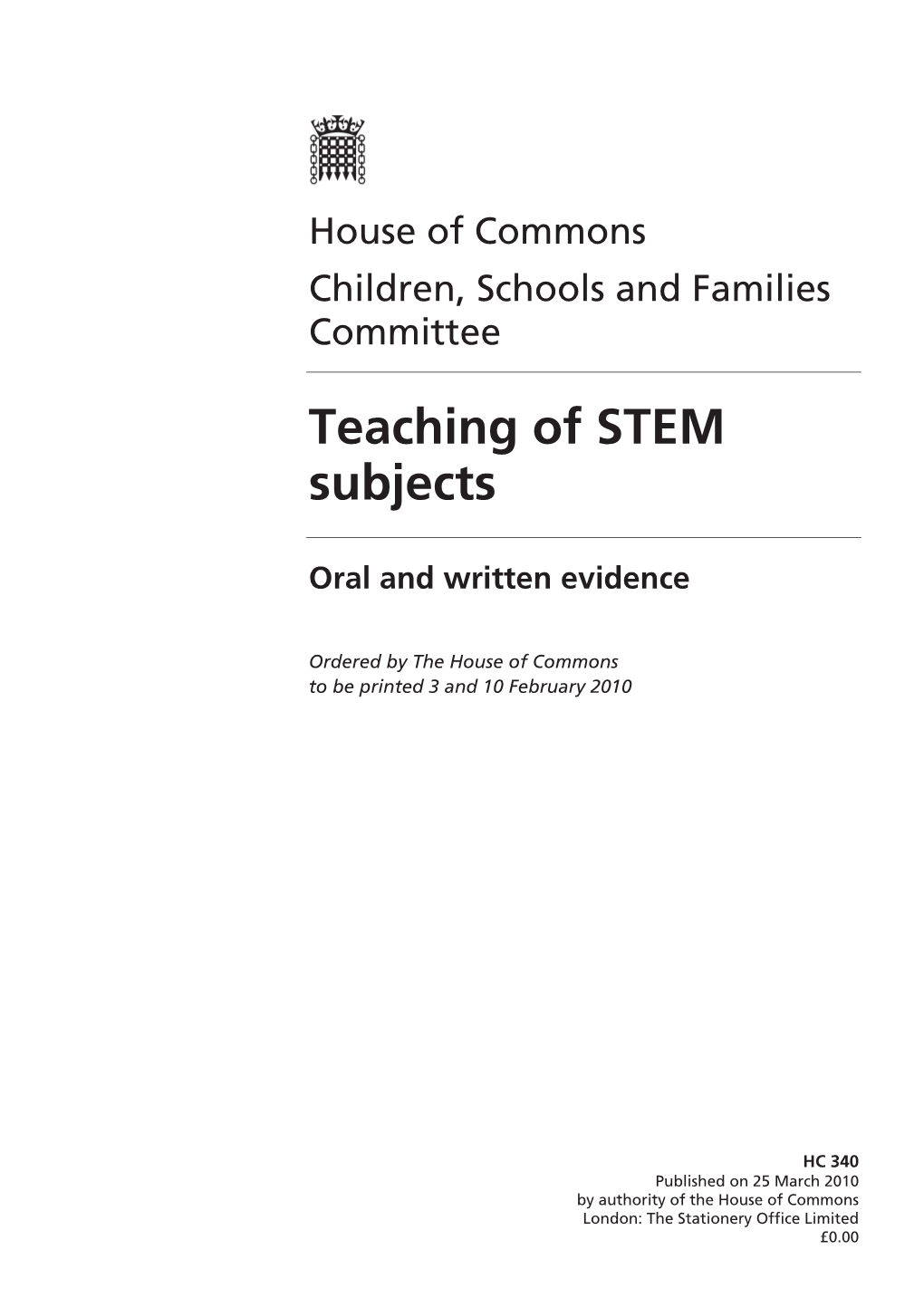 Teaching of STEM Subjects