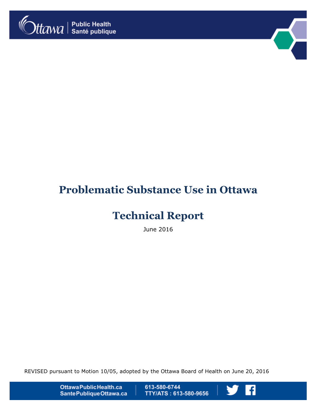 Problematic Substance Use in Ottawa Technical Report