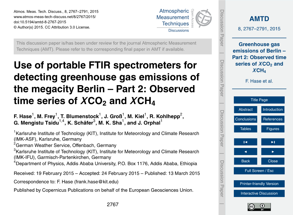 Greenhouse Gas Emissions of Berlin -- Part 2: Observed Time Series