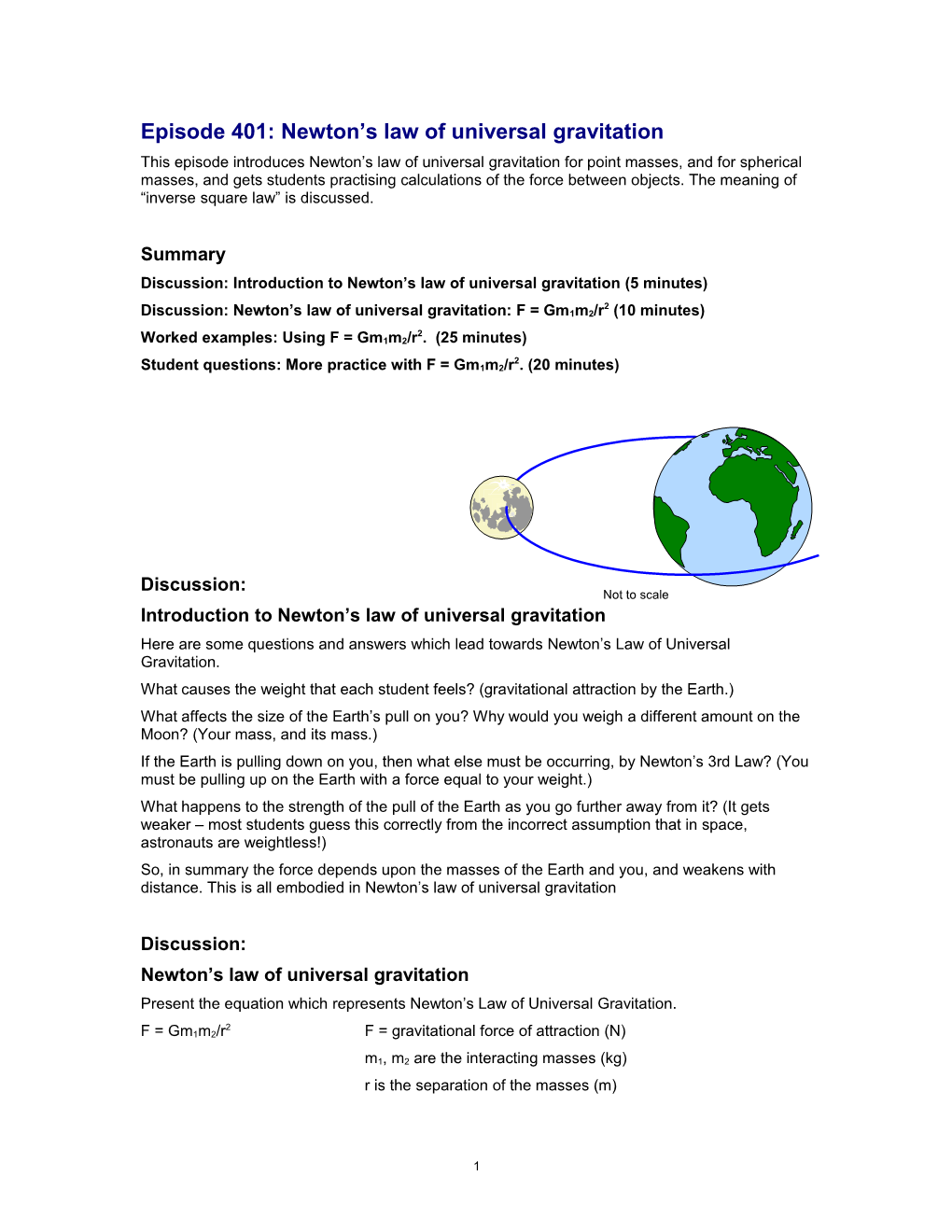 TAP401-0: Newton's Law Of Universal Gravitation