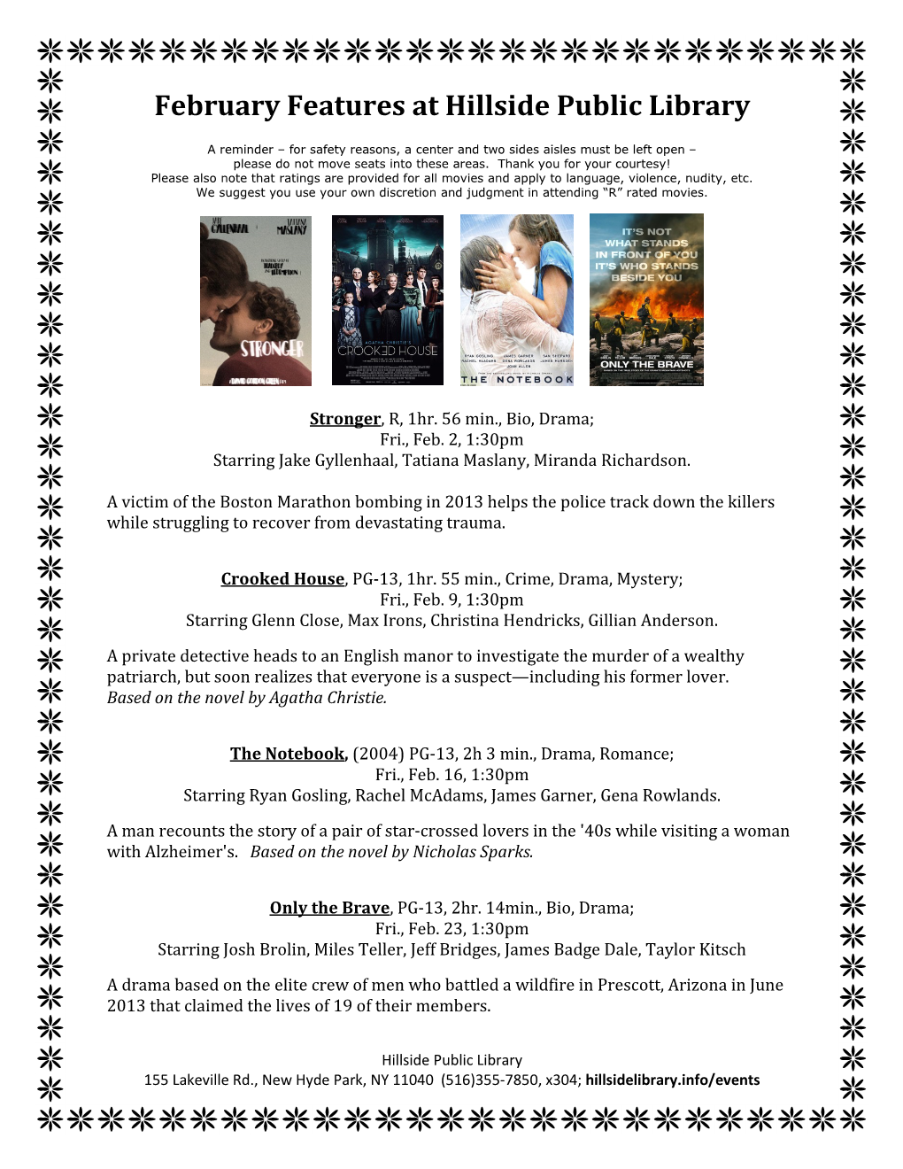 February Features at Hillside Public Library