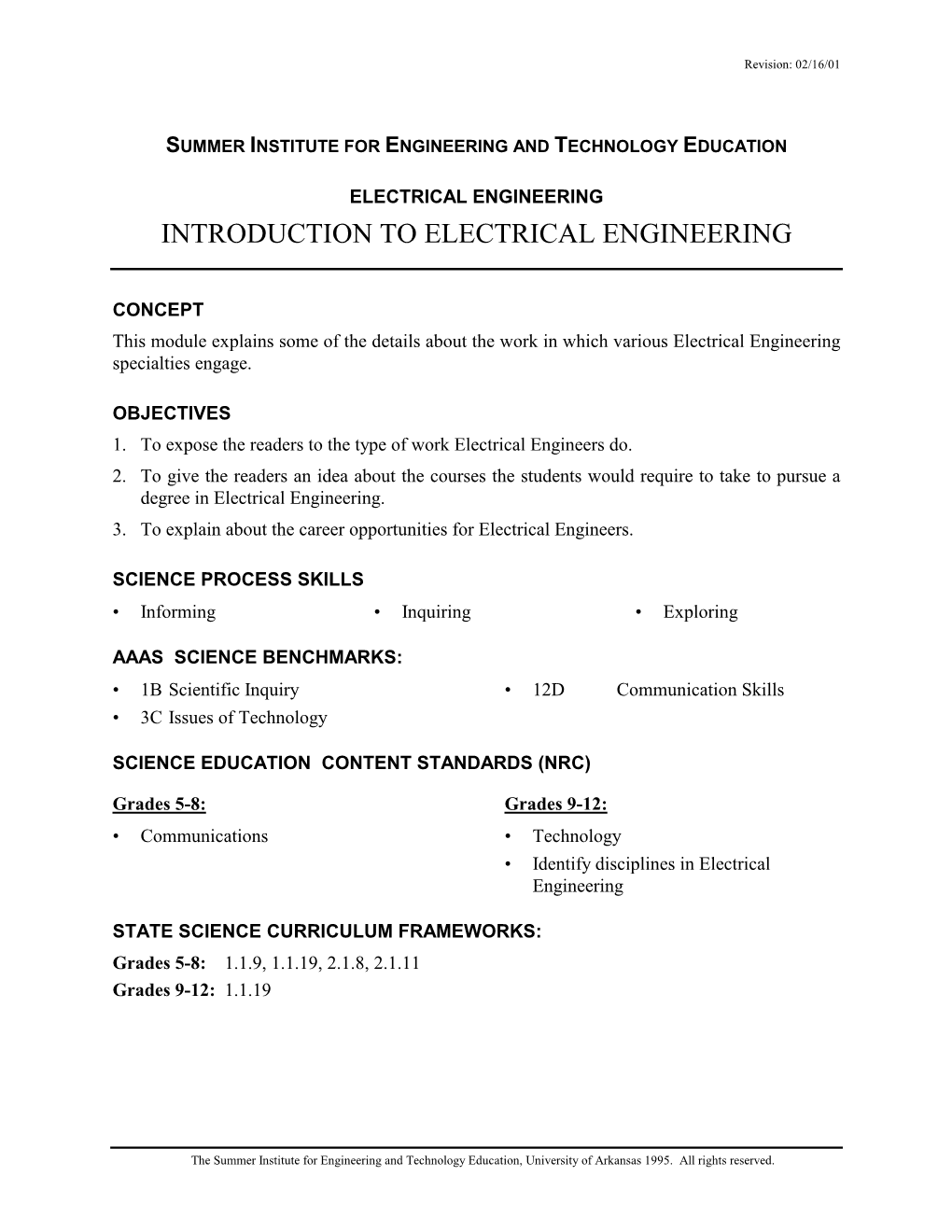 Introduction to Electrical Engineering