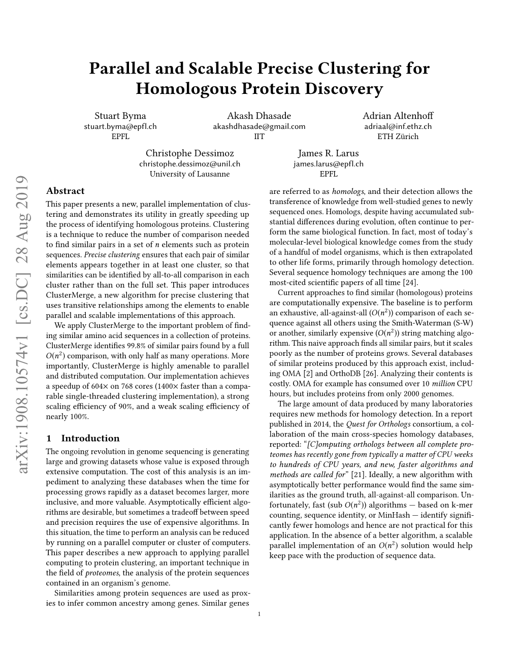 Parallel and Scalable Precise Clustering for Homologous Protein Discovery