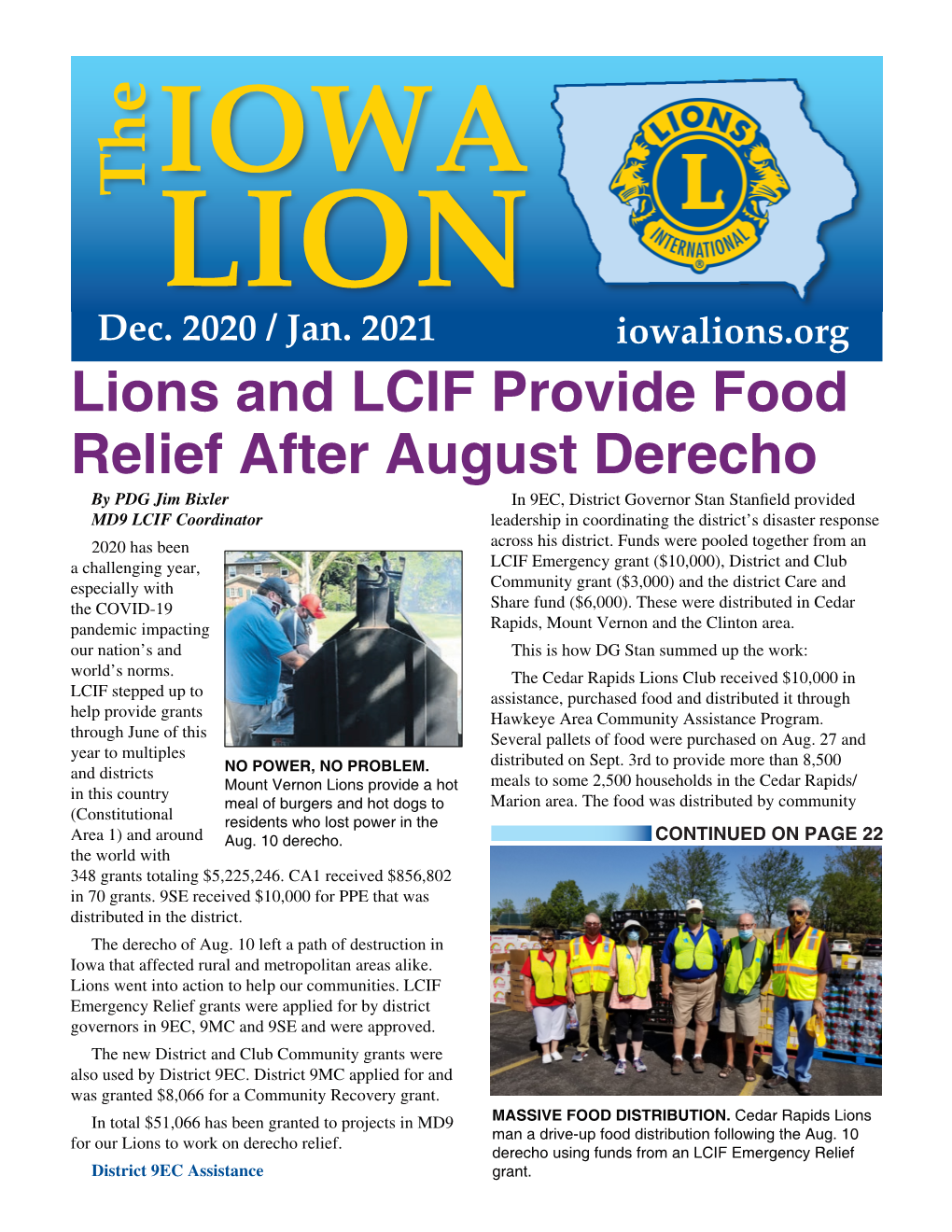 Lions and LCIF Provide Food Relief After August Derecho