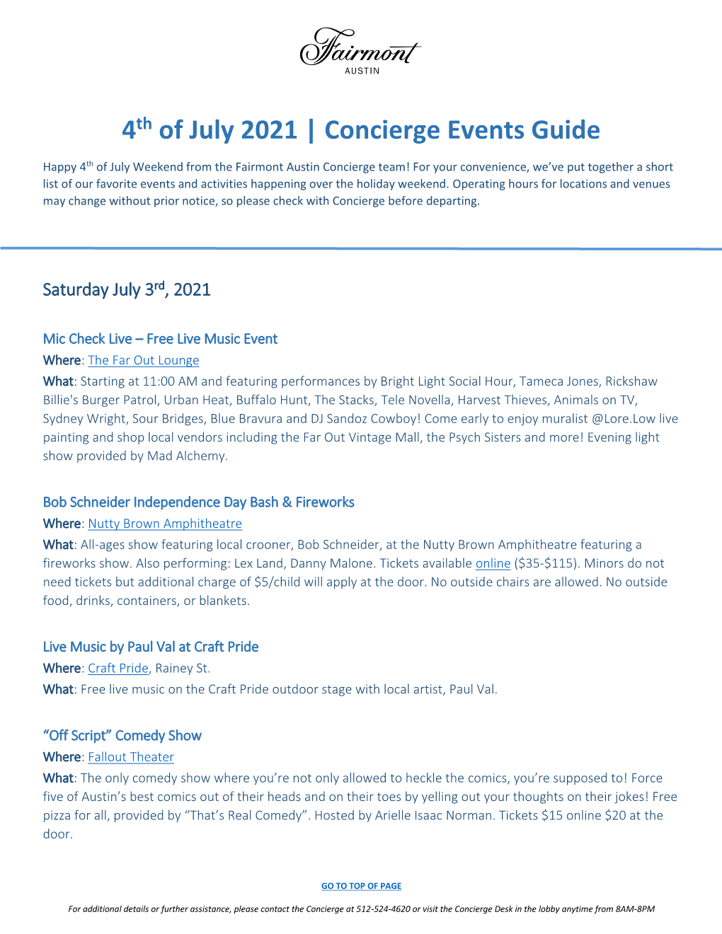 4Th of July 2021 | Concierge Events Guide