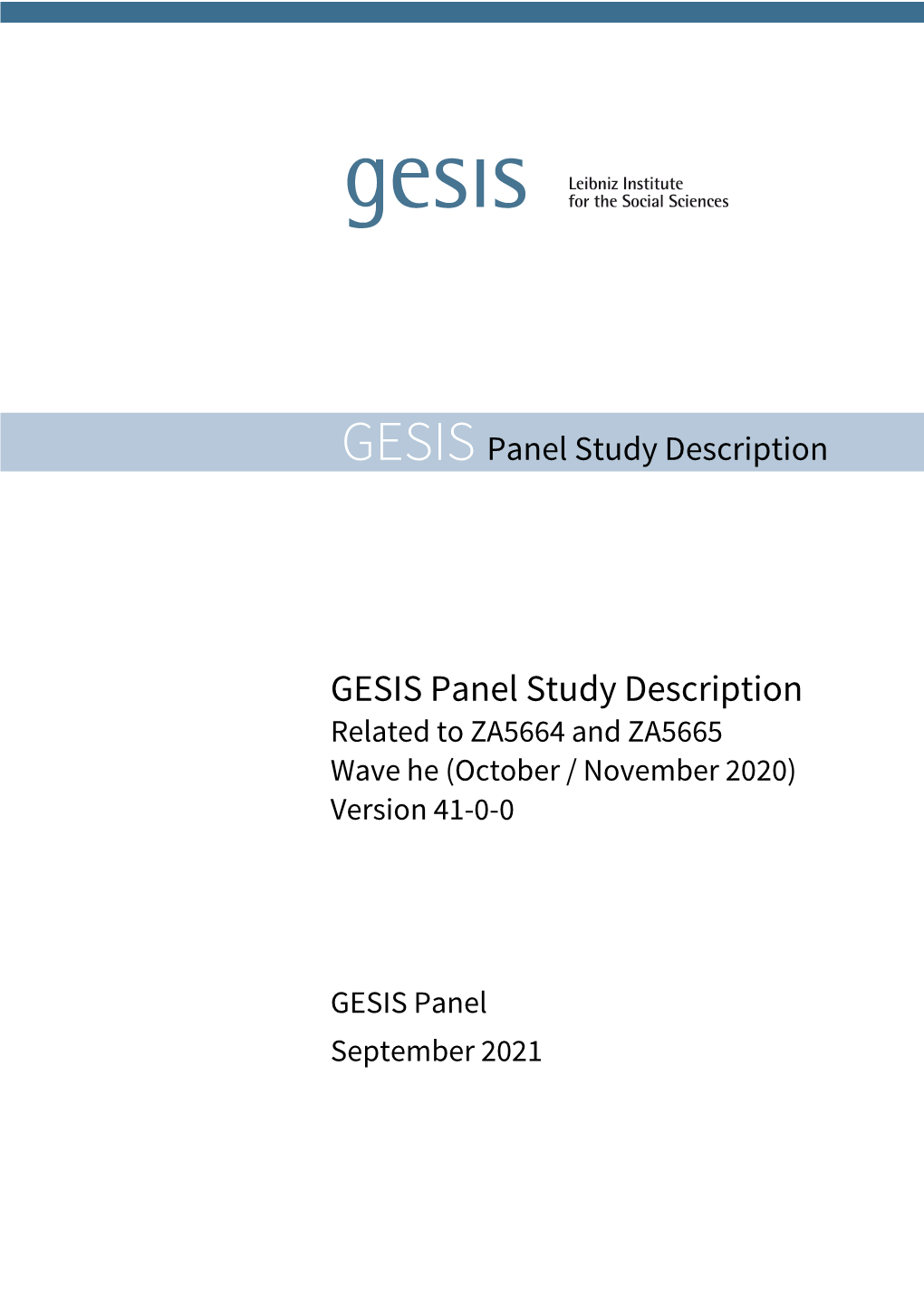 GESIS Panel Study Description