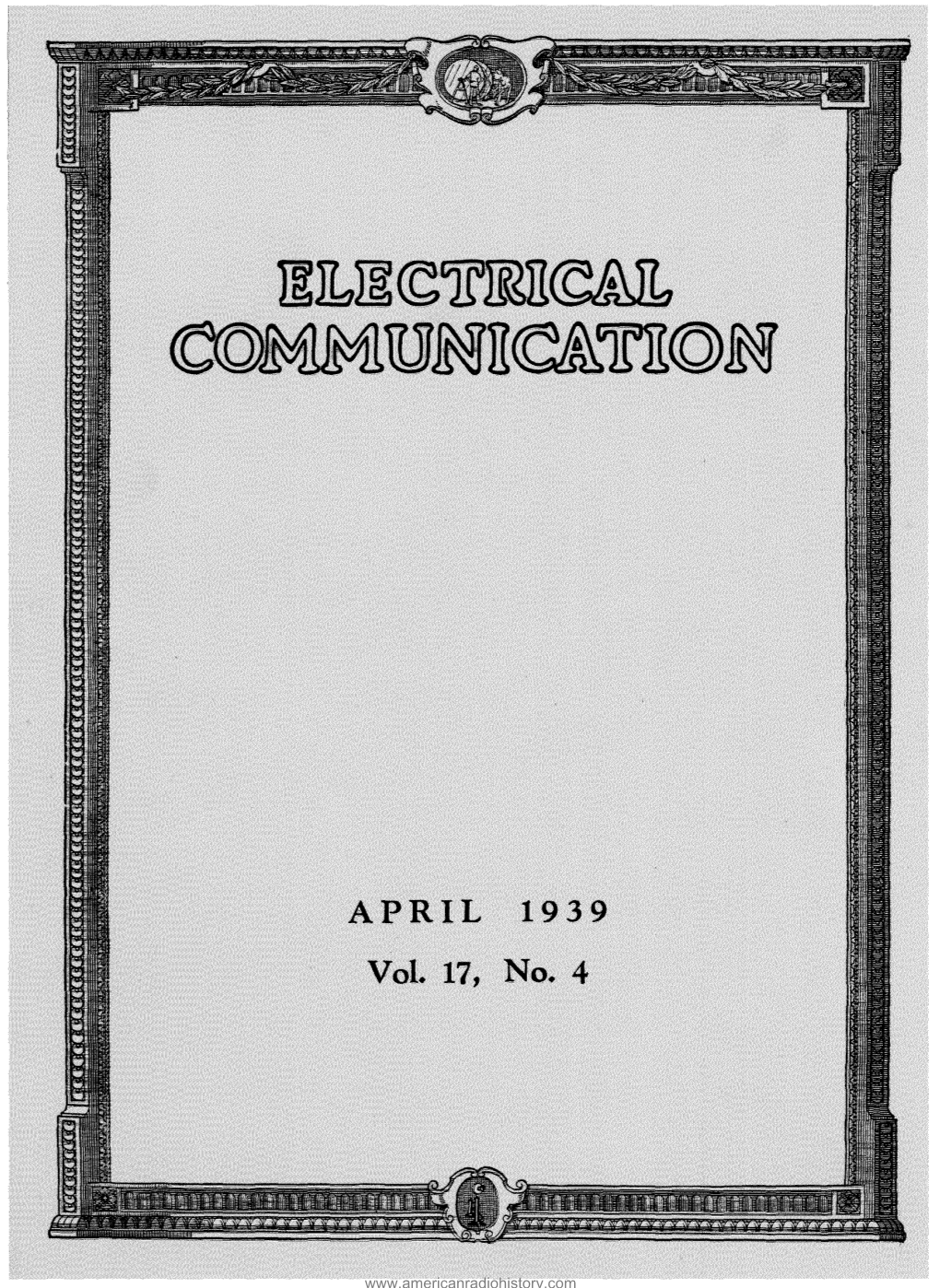 APRIL 1939 Vol. 17, No. 4