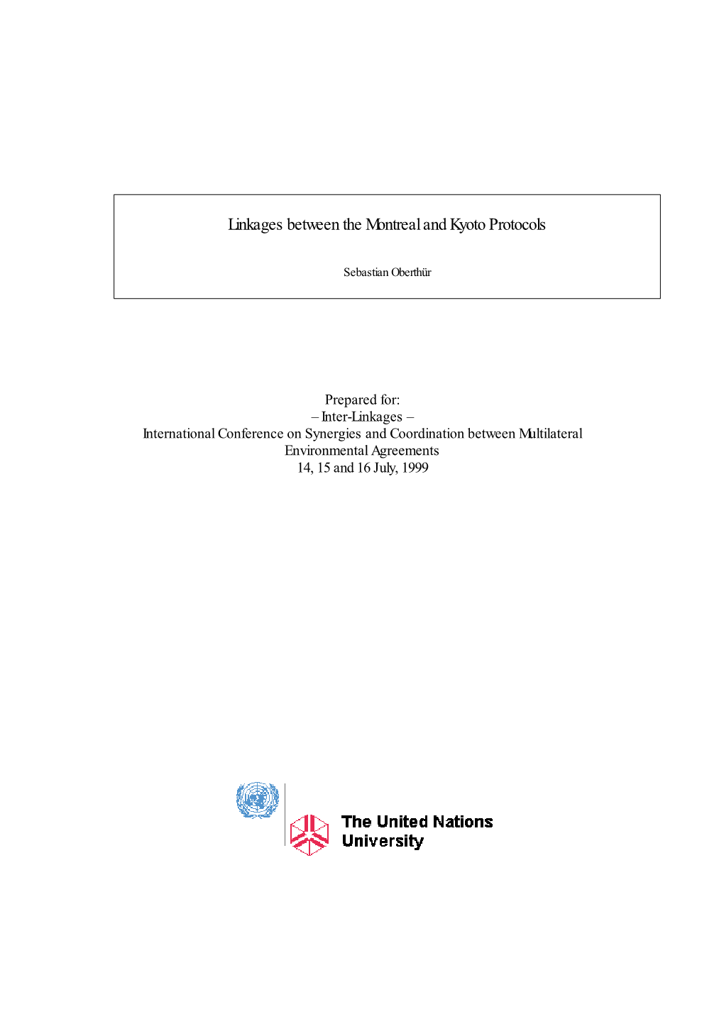 Linkages Between the Montreal and Kyoto Protocols