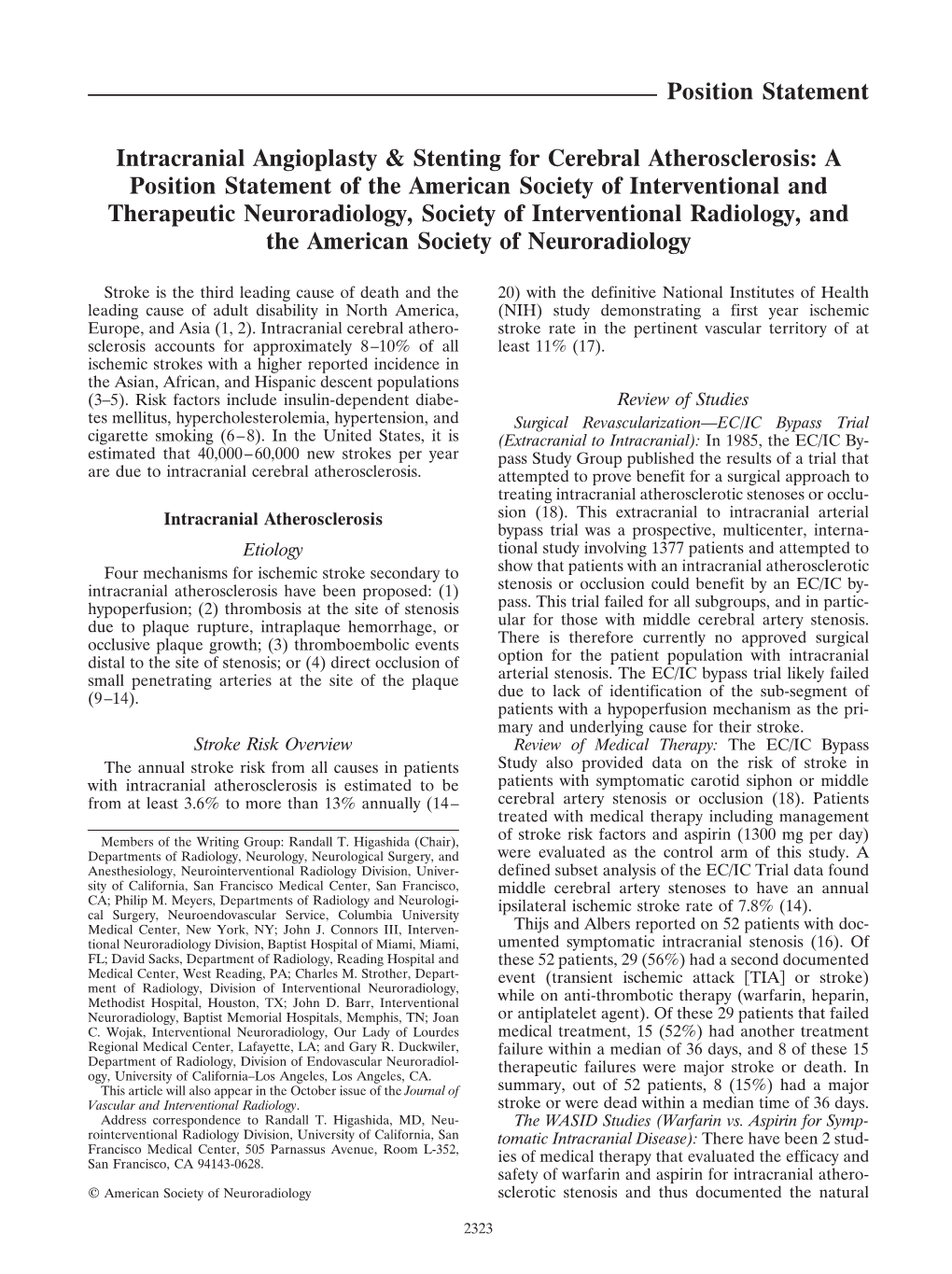 Intracranial Angioplasty & Stenting