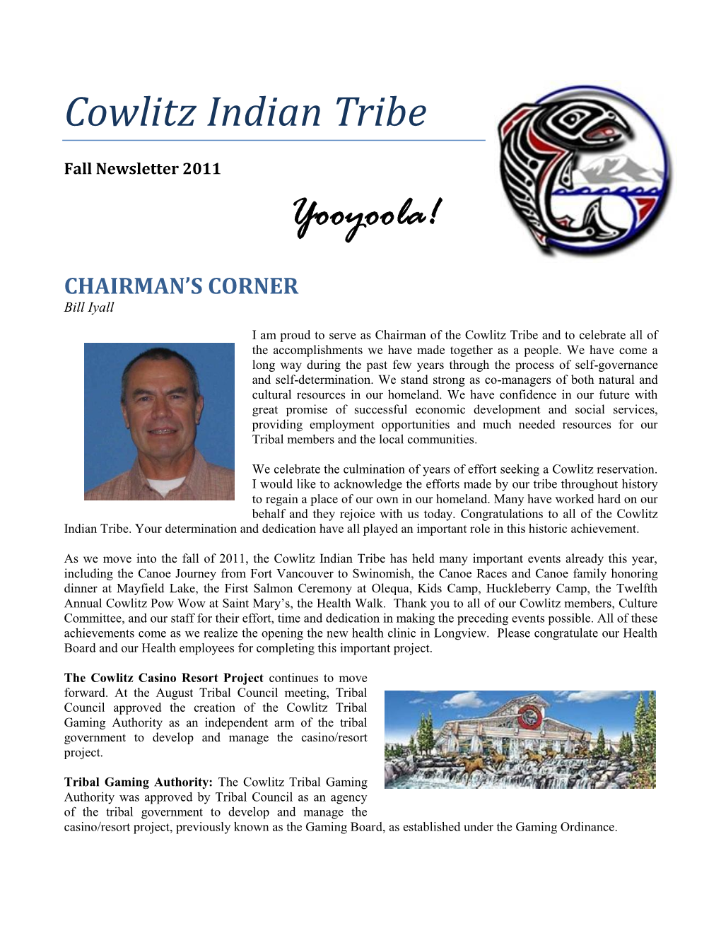 Cowlitz Indian Tribe Yooyoola!