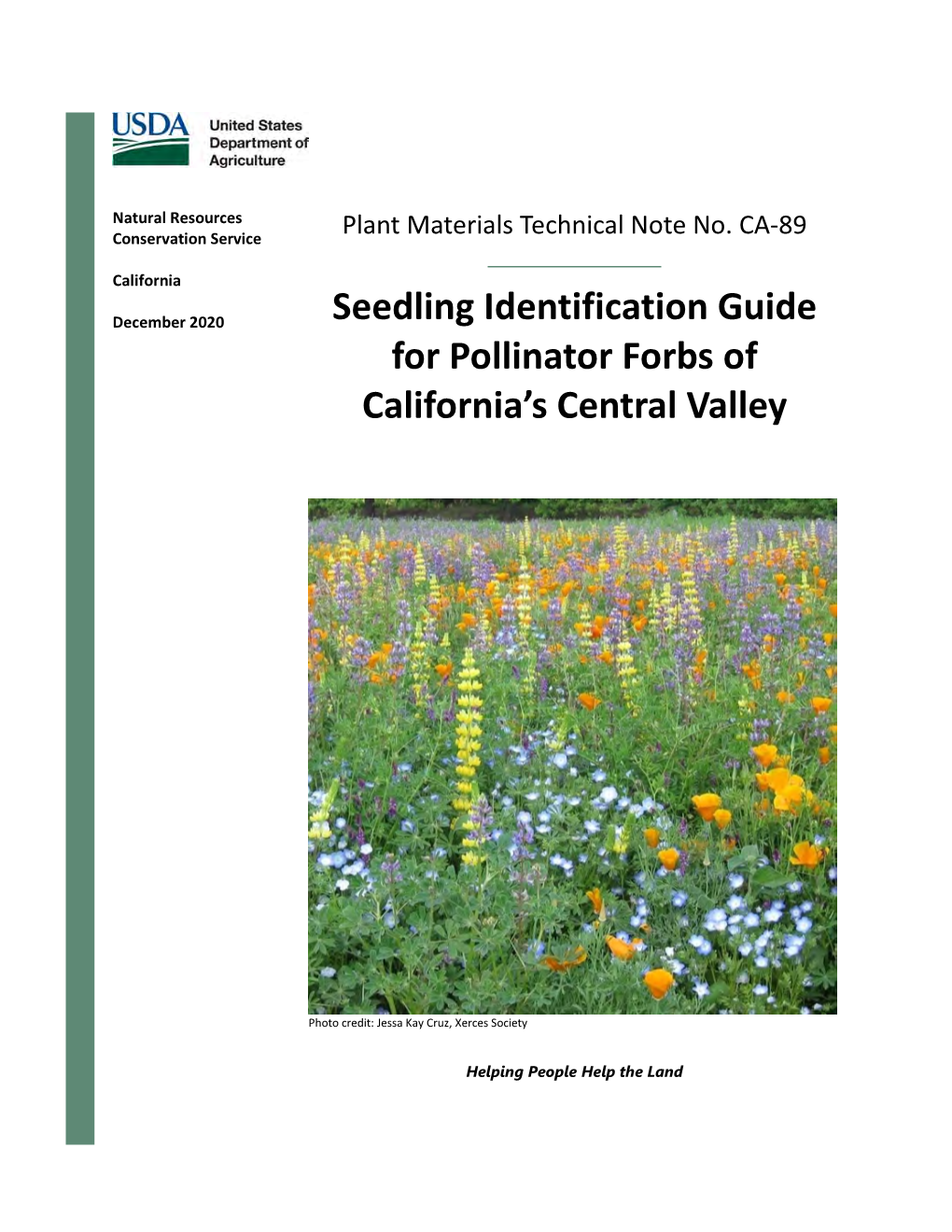 Seedling Identification Guide for Pollinator Forbs of California's