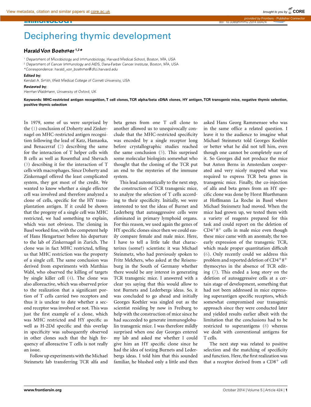 Deciphering Thymic Development