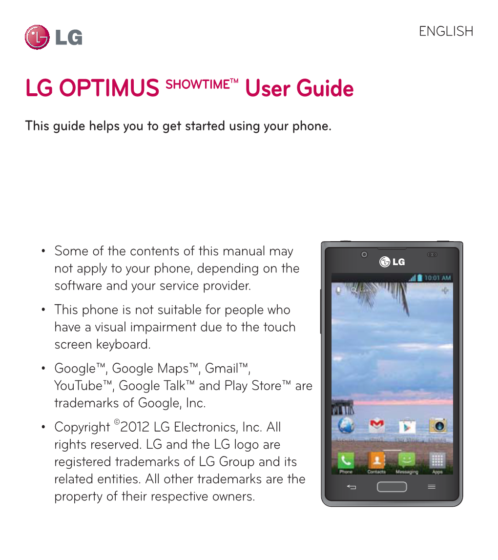 LG OPTIMUS SHOWTIMETM User Guide