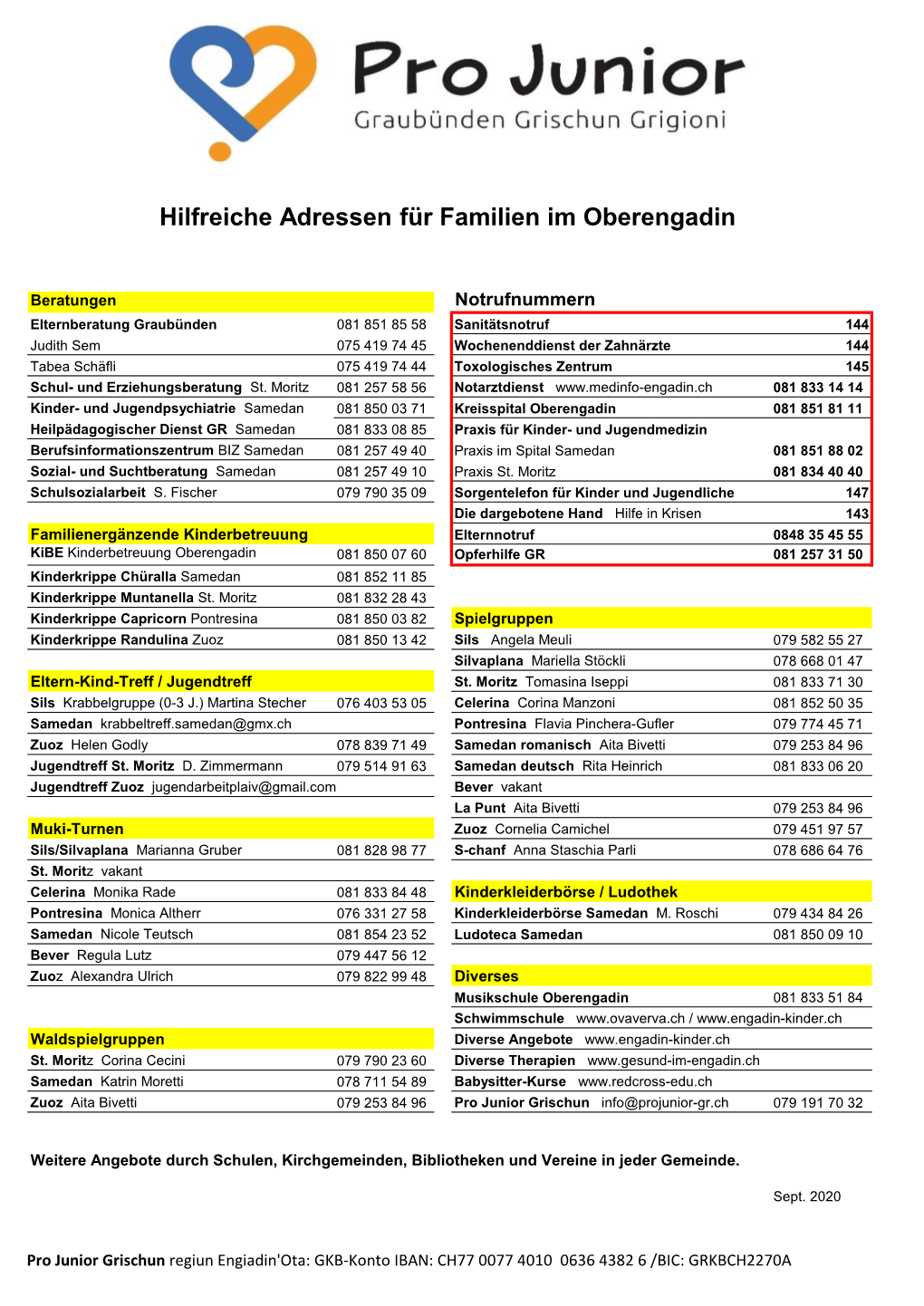 Hilfreiche Adressen Für Familien Im Oberengadin