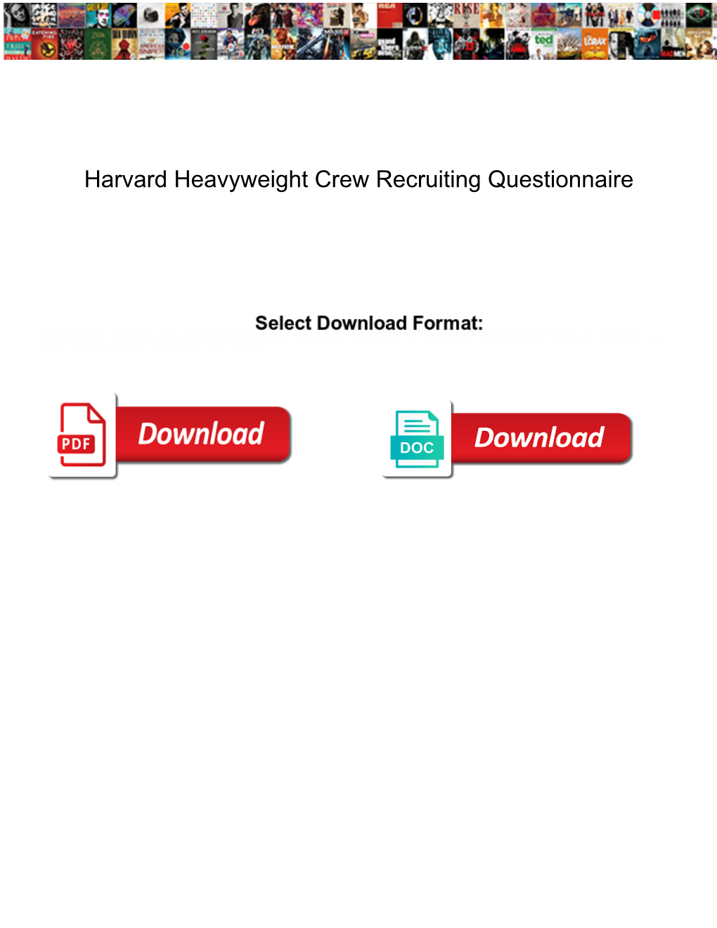 Harvard Heavyweight Crew Recruiting Questionnaire