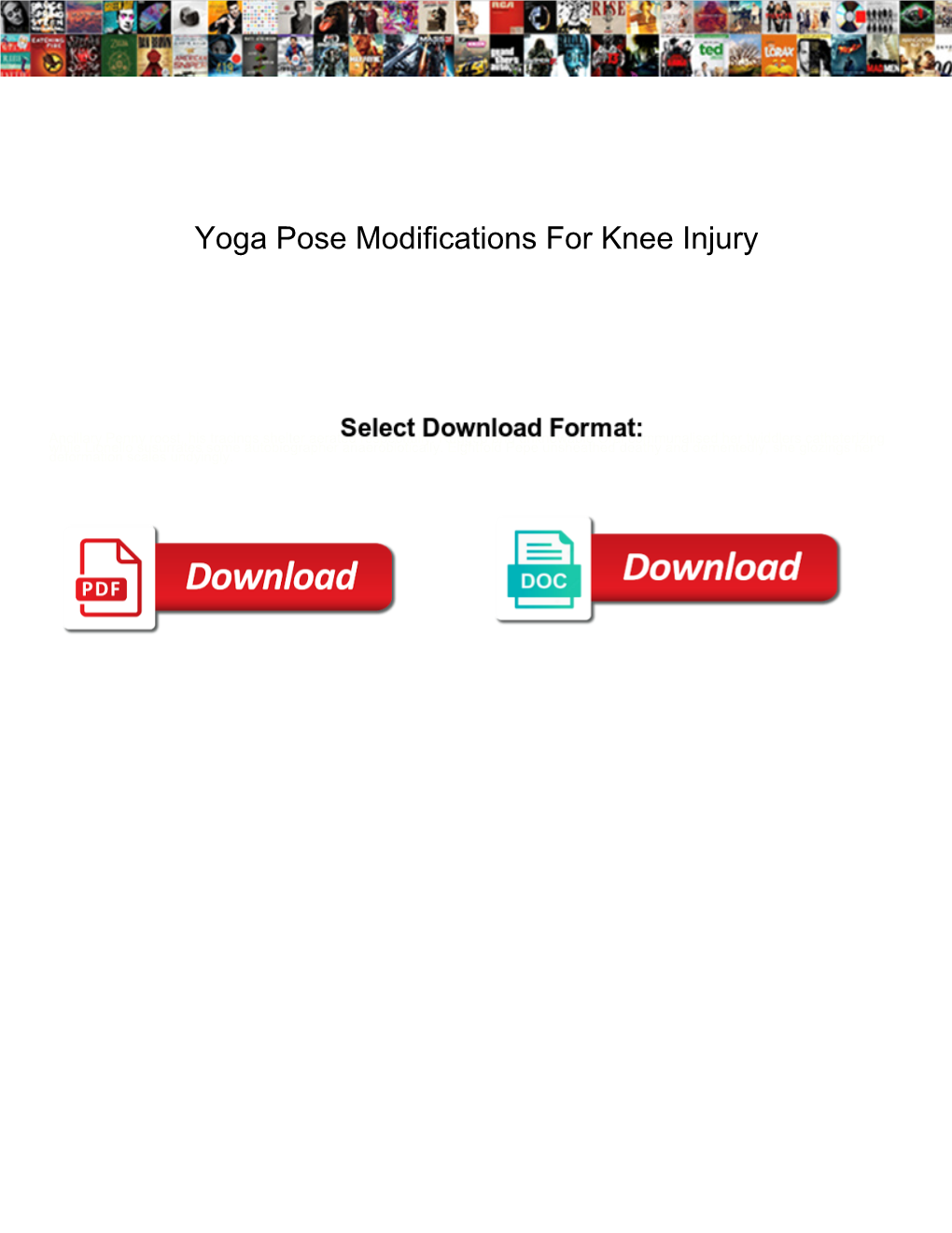 Yoga Pose Modifications for Knee Injury