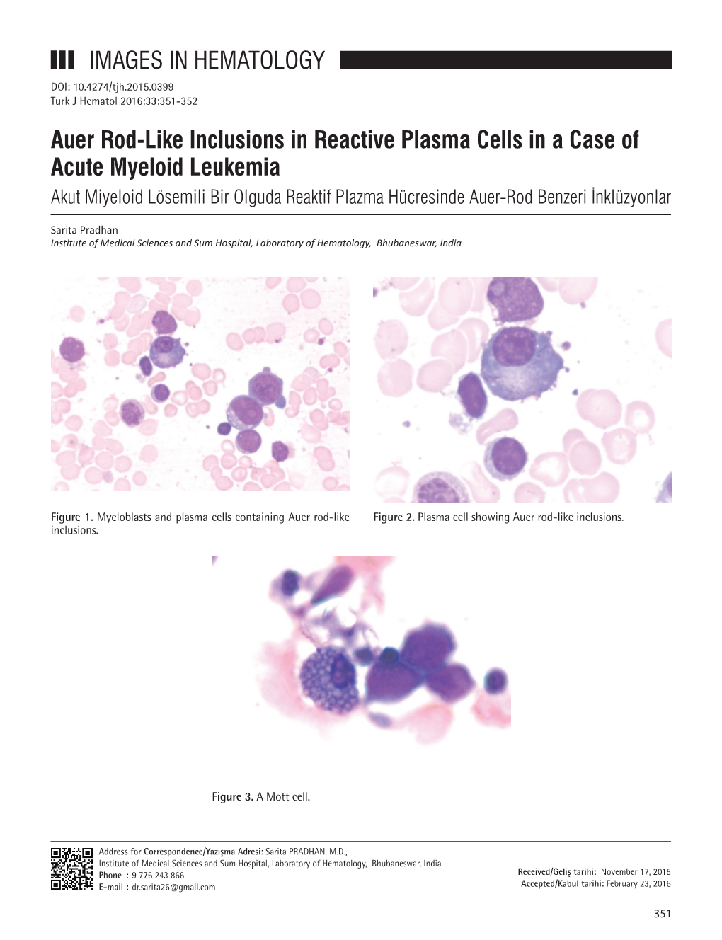 IMAGES in HEMATOLOGY Auer Rod-Like Inclusions in Reactive