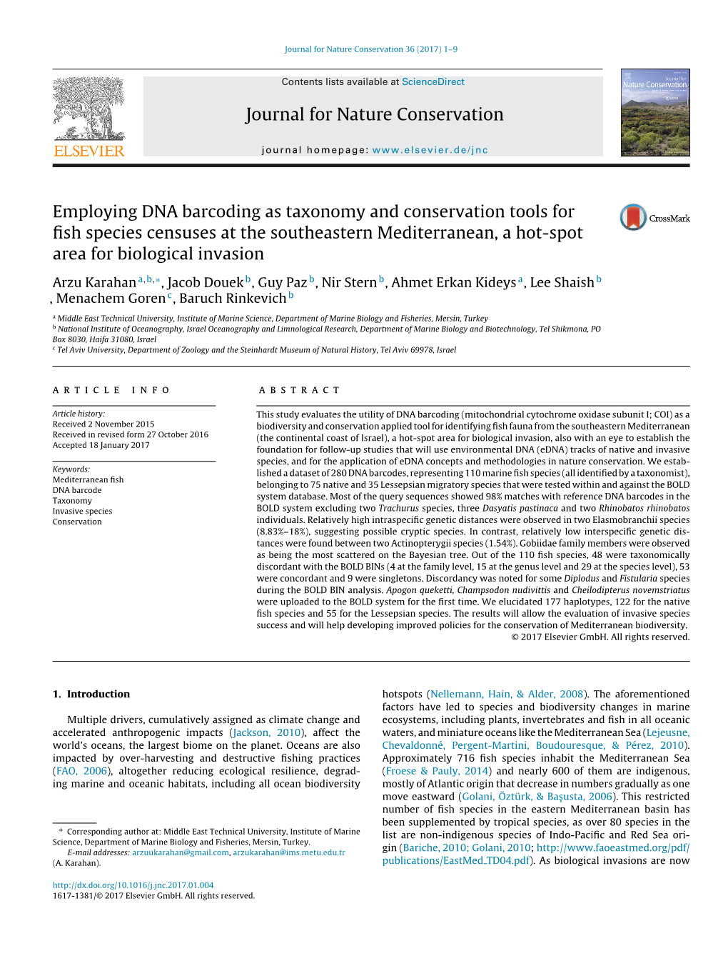 Employing DNA Barcoding As Taxonomy and Conservation Tools For