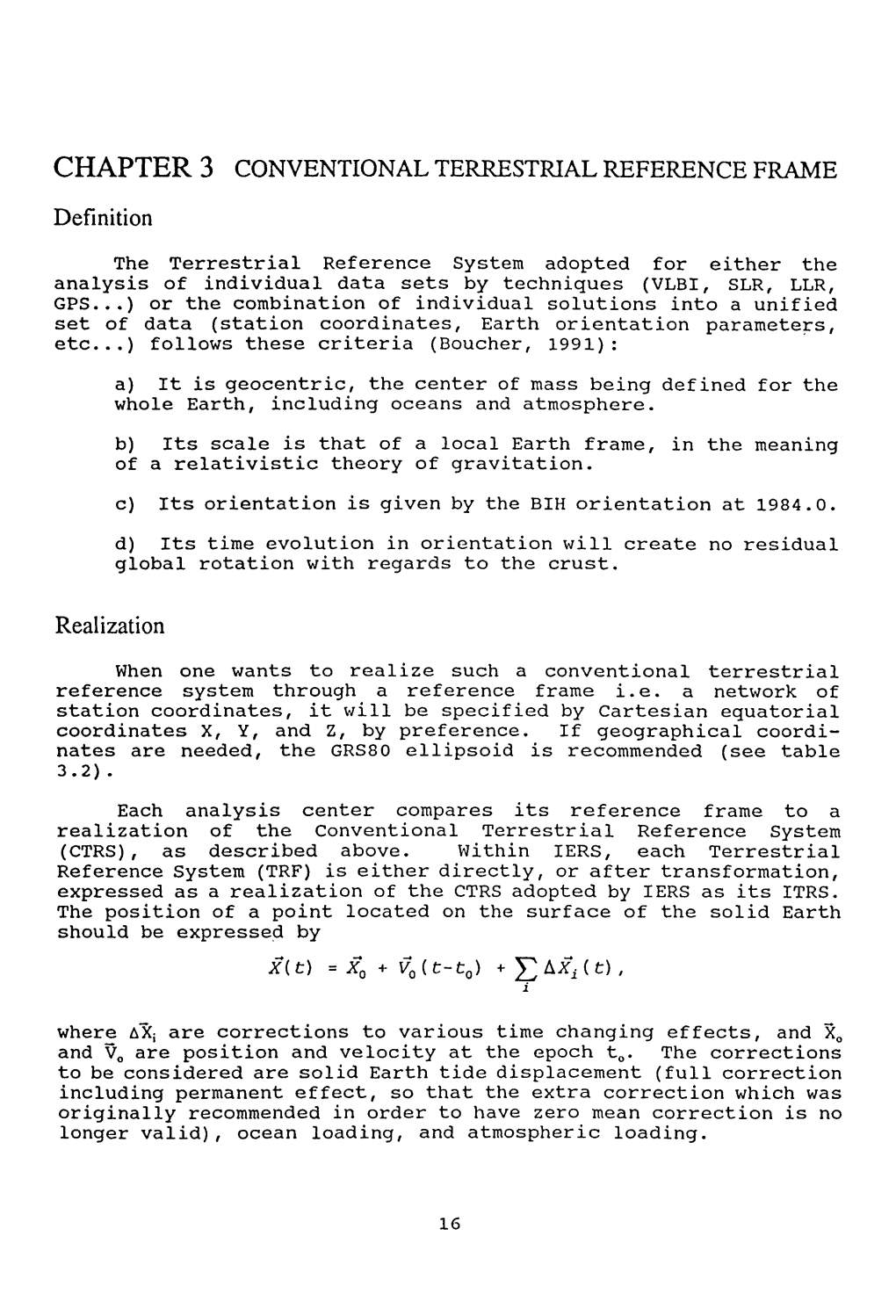 Conventional Terrestrial Reference Frame