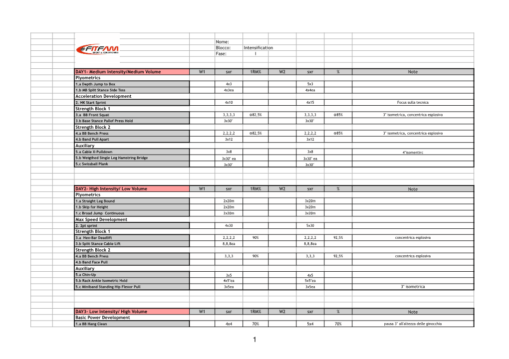 Specific Preparation Stage (Phase I, II, III