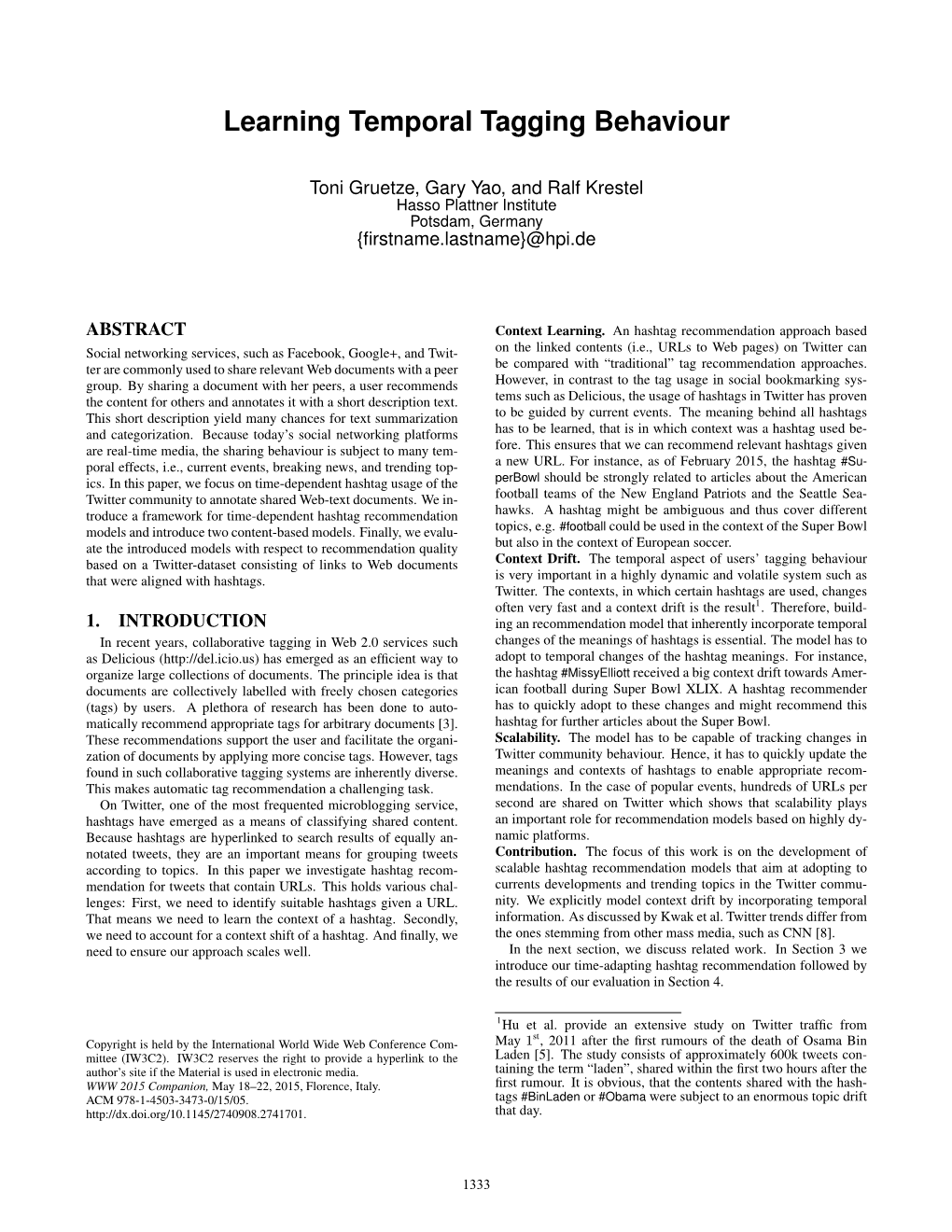 Learning Temporal Tagging Behaviour