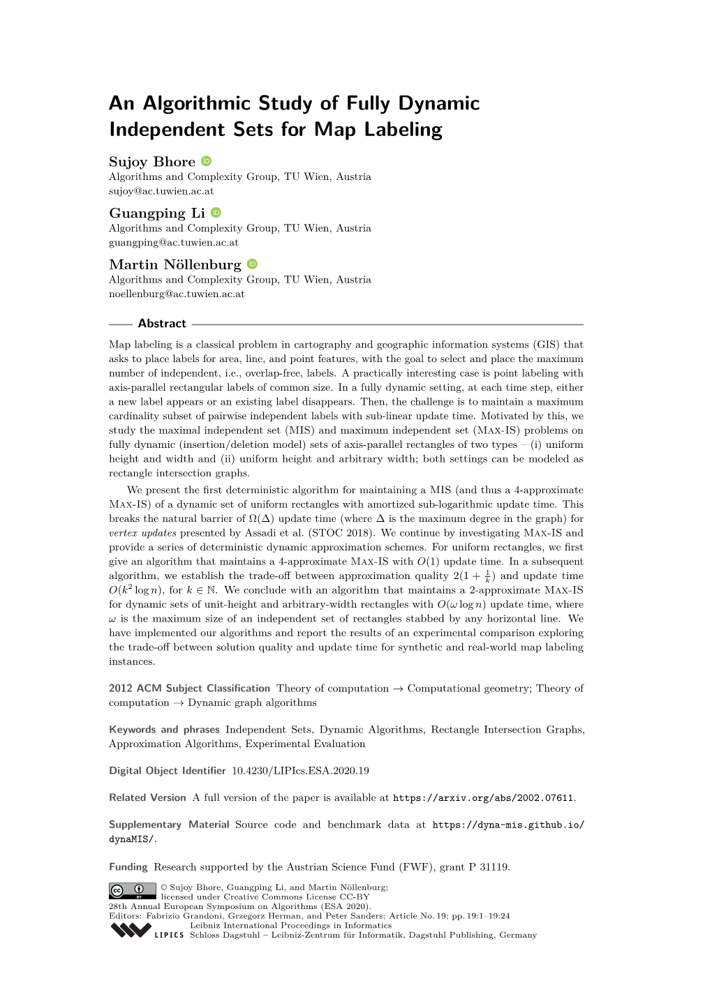 An Algorithmic Study of Fully Dynamic Independent Sets for Map Labeling