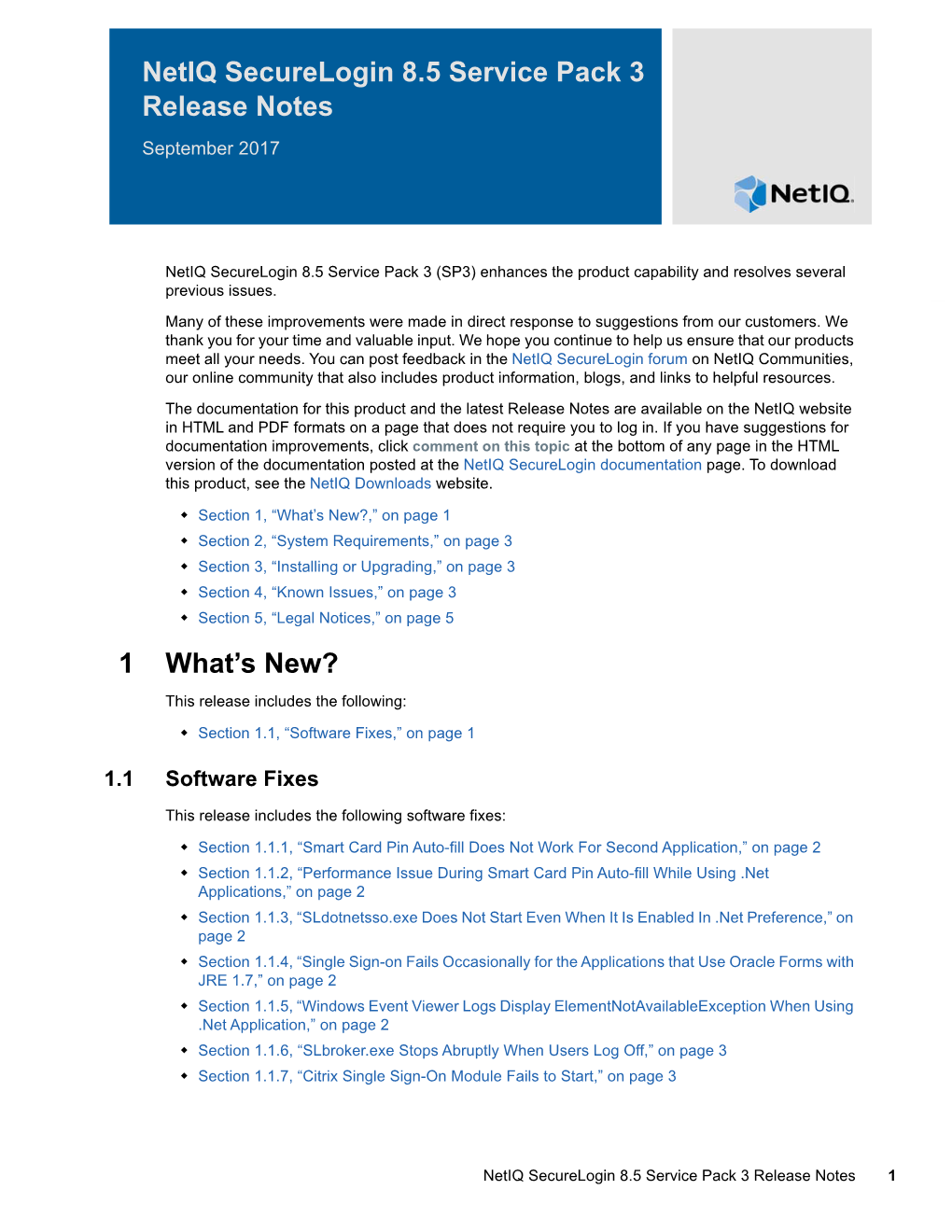 Netiq Securelogin 8.5 Service Pack 3 Release Notes September 2017