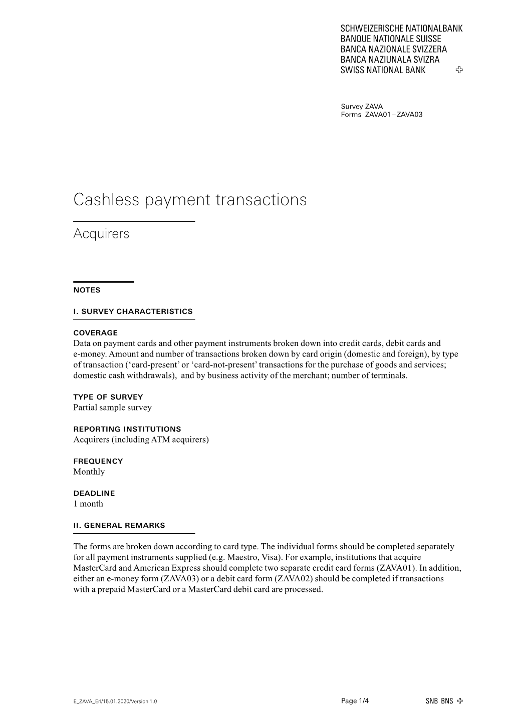 Cashless Payment Transactions