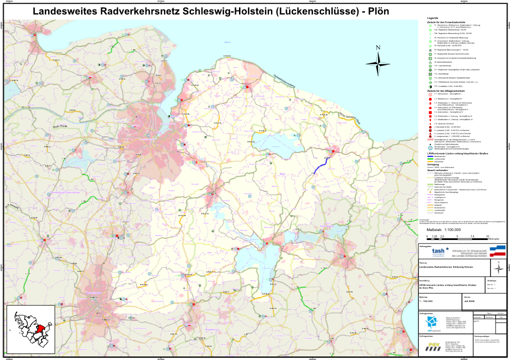 Landesweites Radverkehrsnetz Schleswig-Holstein (Lückenschlüsse) - Plön Barkelsby Legende 0 0