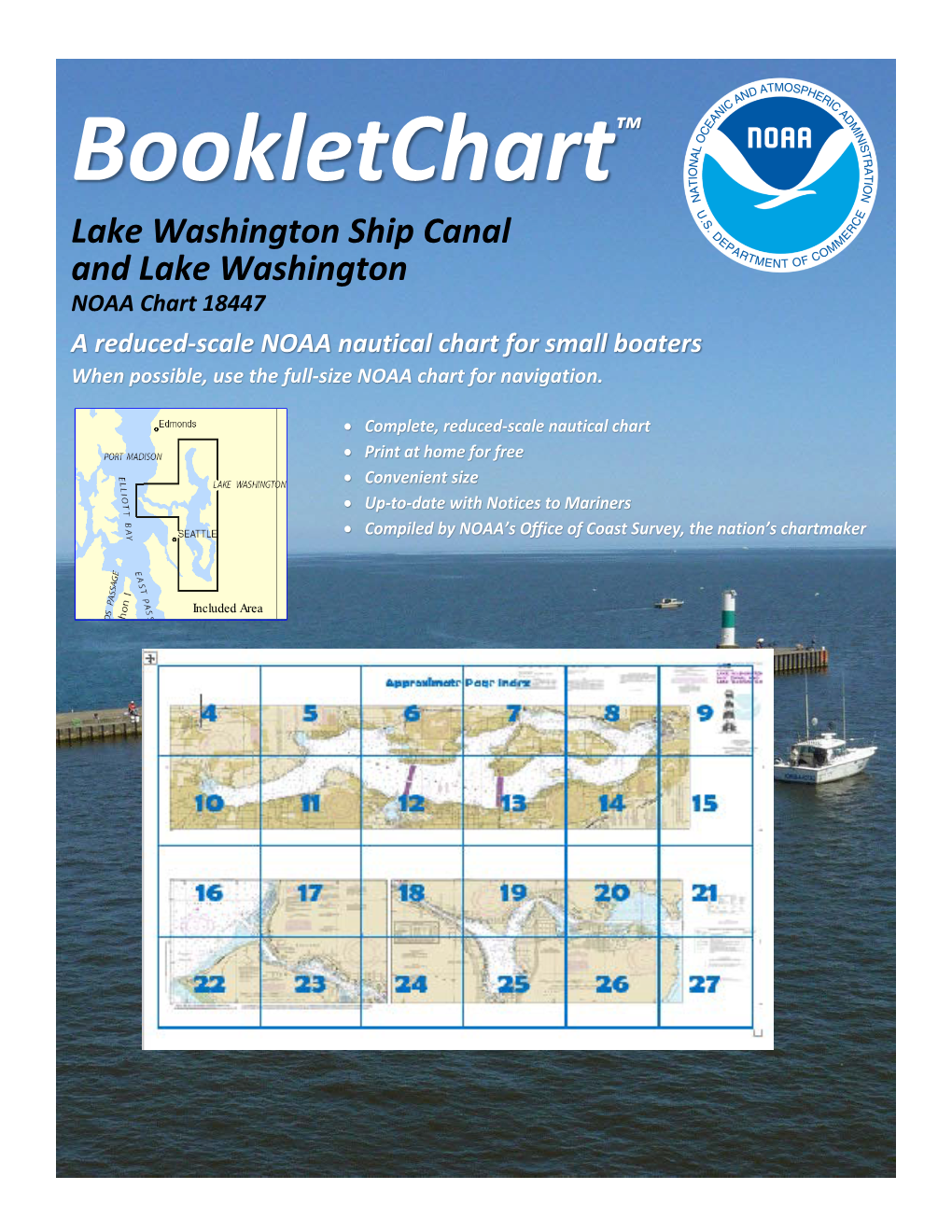 Lake Washington Ship Canal and Lake Washington NOAA Chart 18447