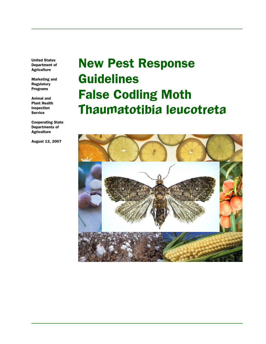 New Pest Response Guidelines False Codling Moth Thaumatotibia Leucotreta
